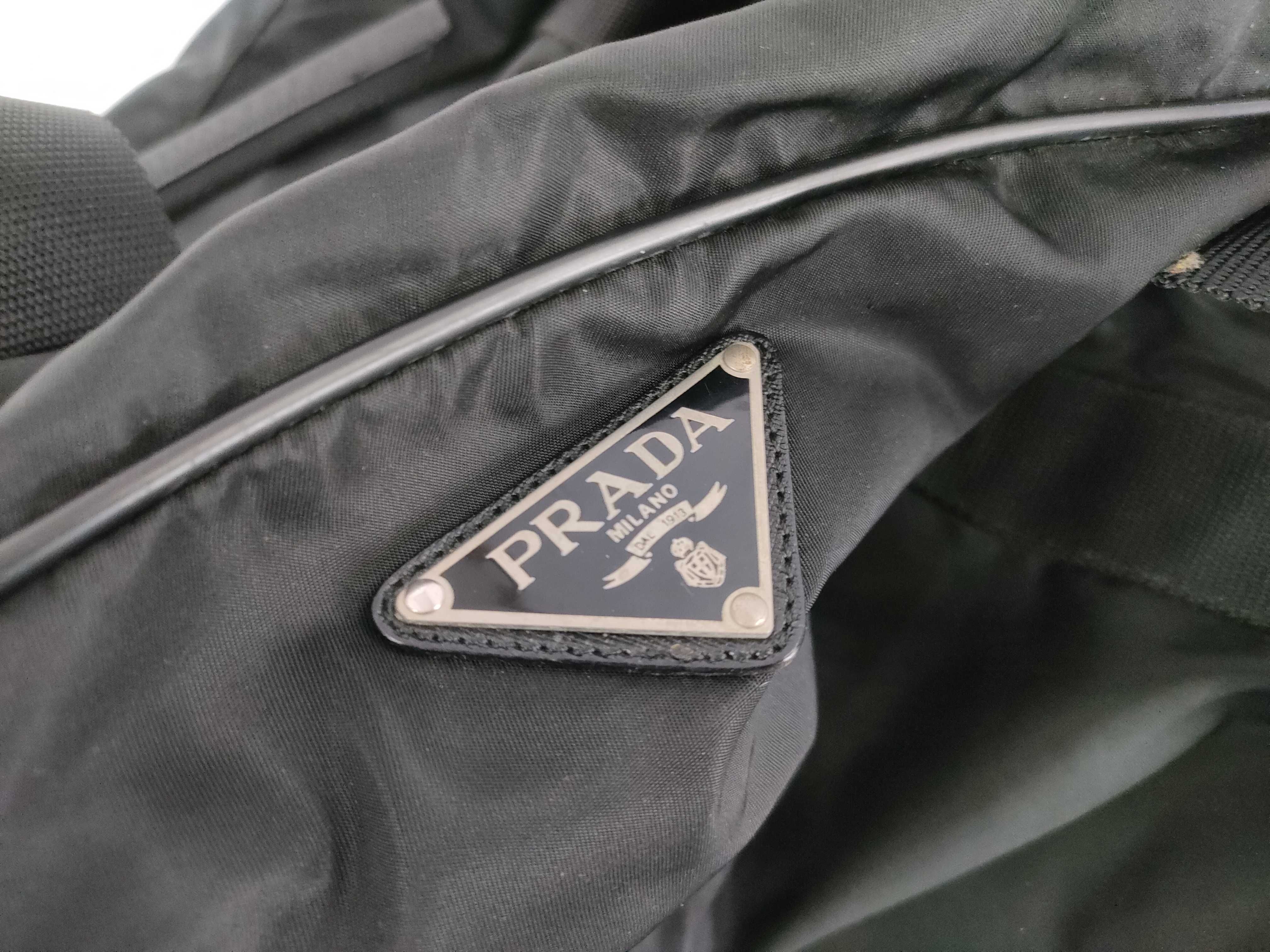 Nylon Prada Boston Bag Large Capacity Triangle Logo Black Nylon Boston Bag — view 15