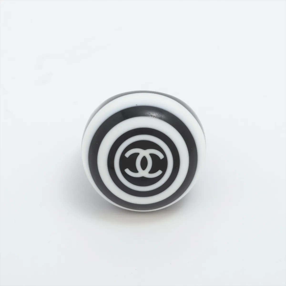 Coco Mark Ring, Resin, Black x White,
