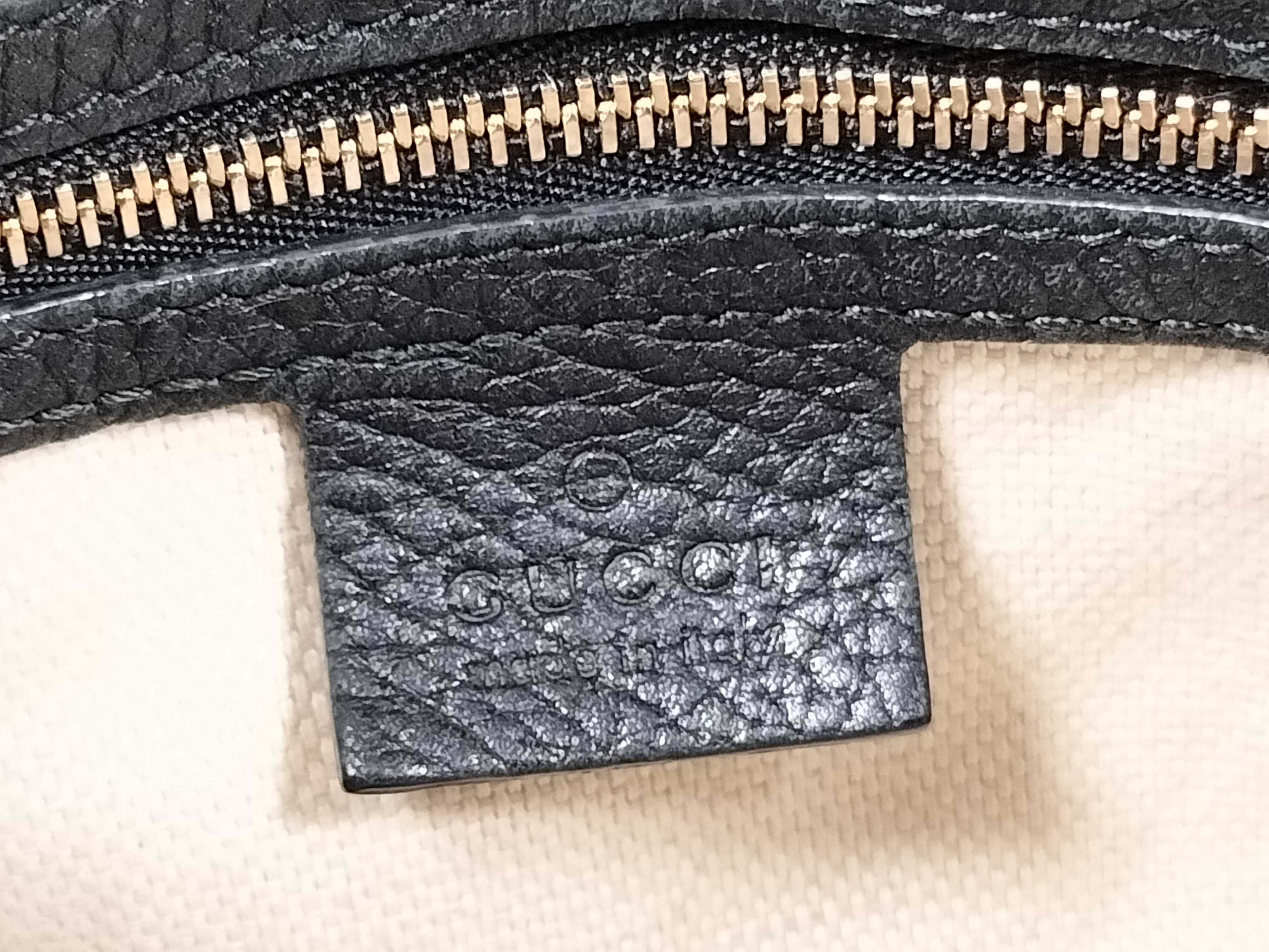 Soho Tote Bag, Chain Tote Bag 536196, Black Leather — view 11