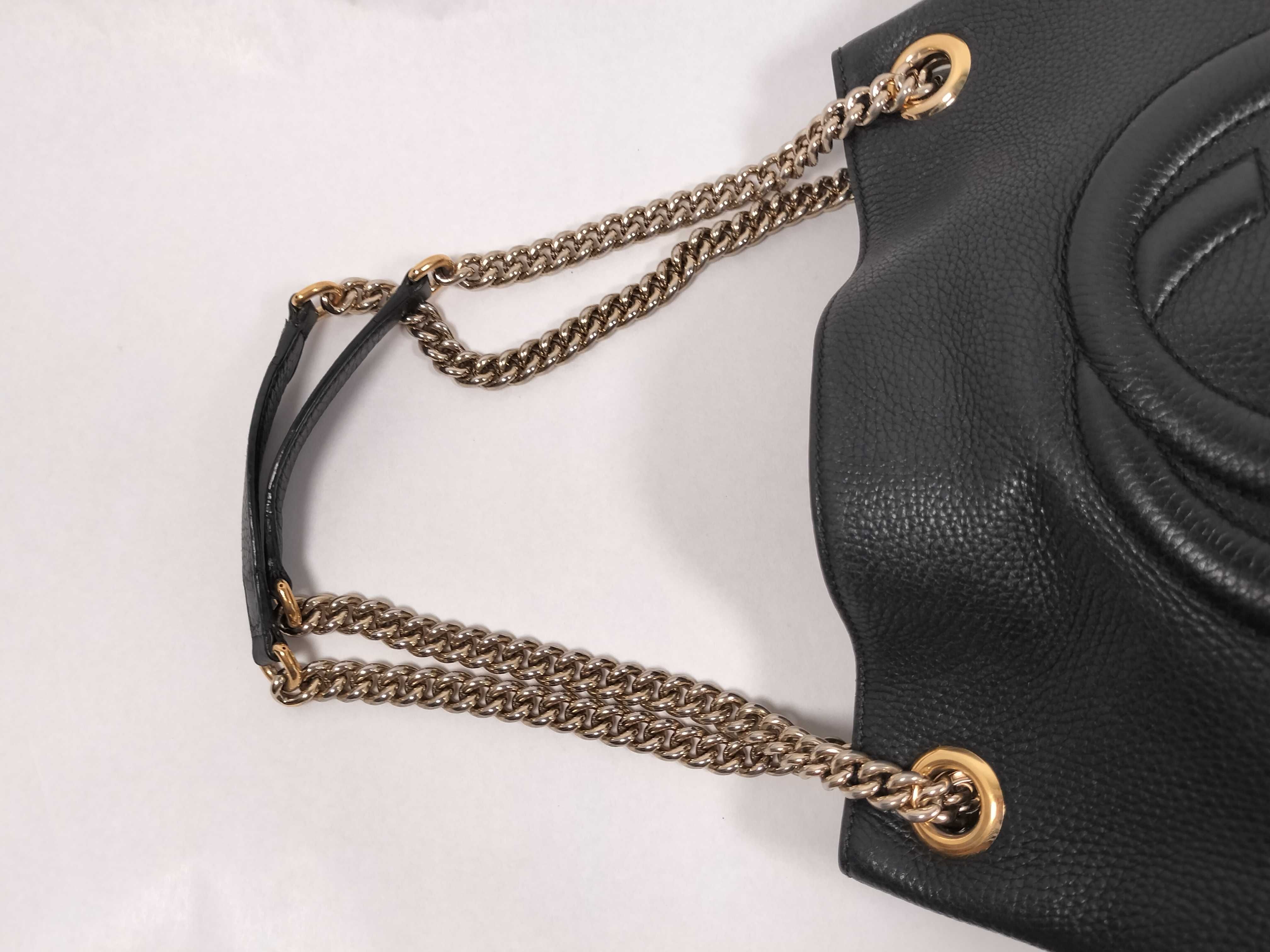 Soho Tote Bag, Chain Tote Bag 536196, Black Leather — view 3