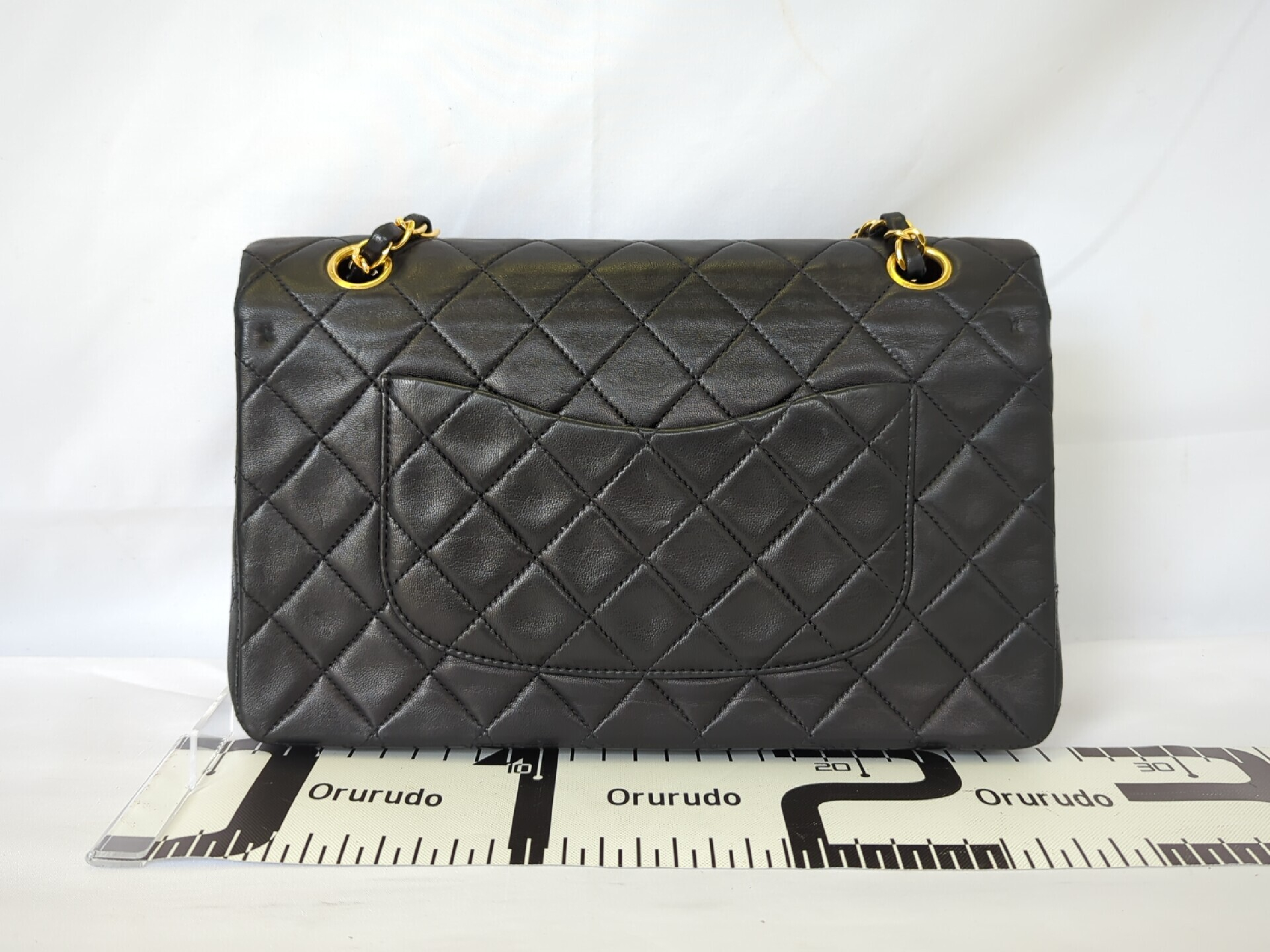 Lambskin W Flap 25 Black 2nd Shoulder Bag — view 2