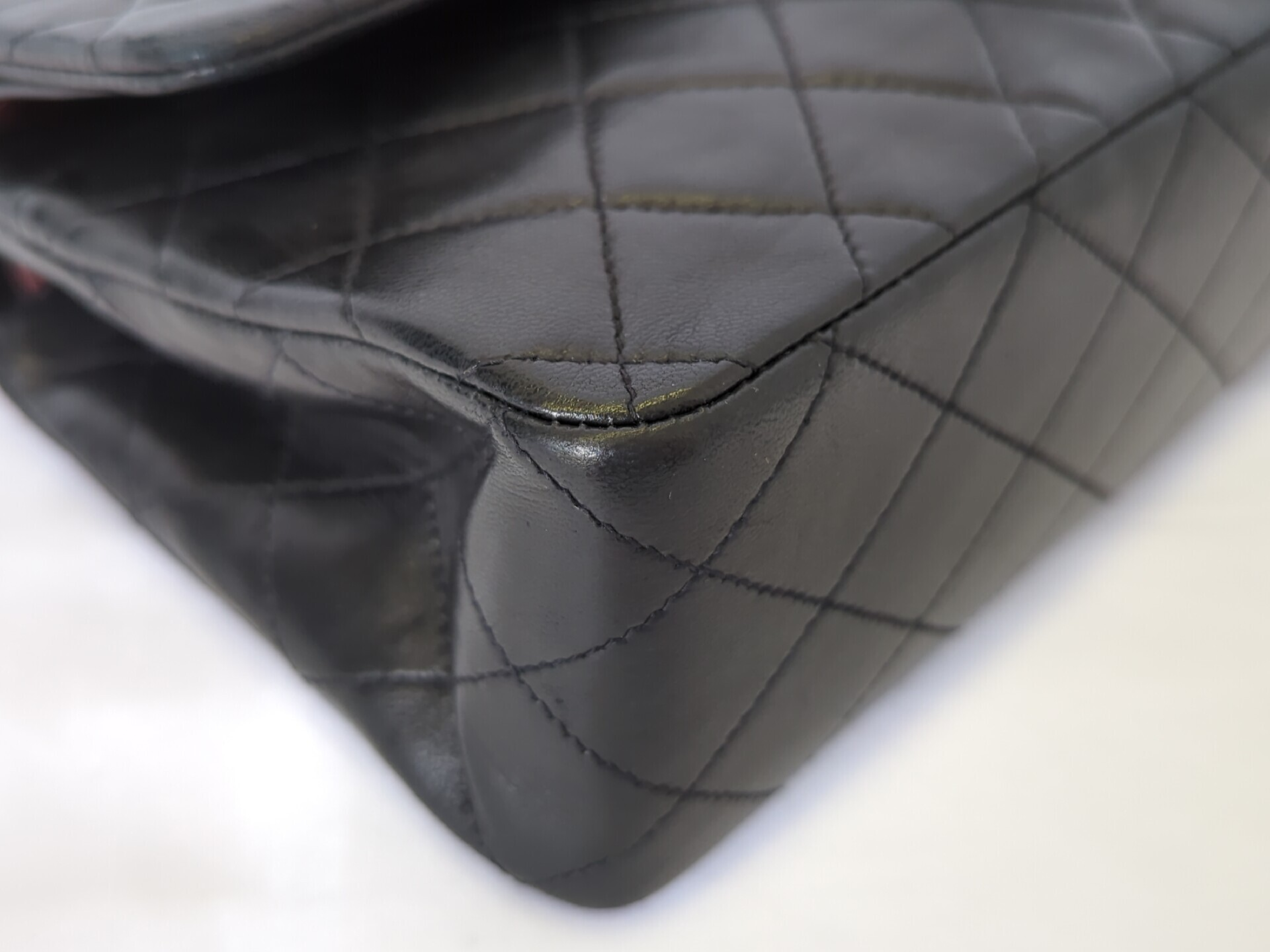 Lambskin W Flap 25 Black 2nd Shoulder Bag — view 3