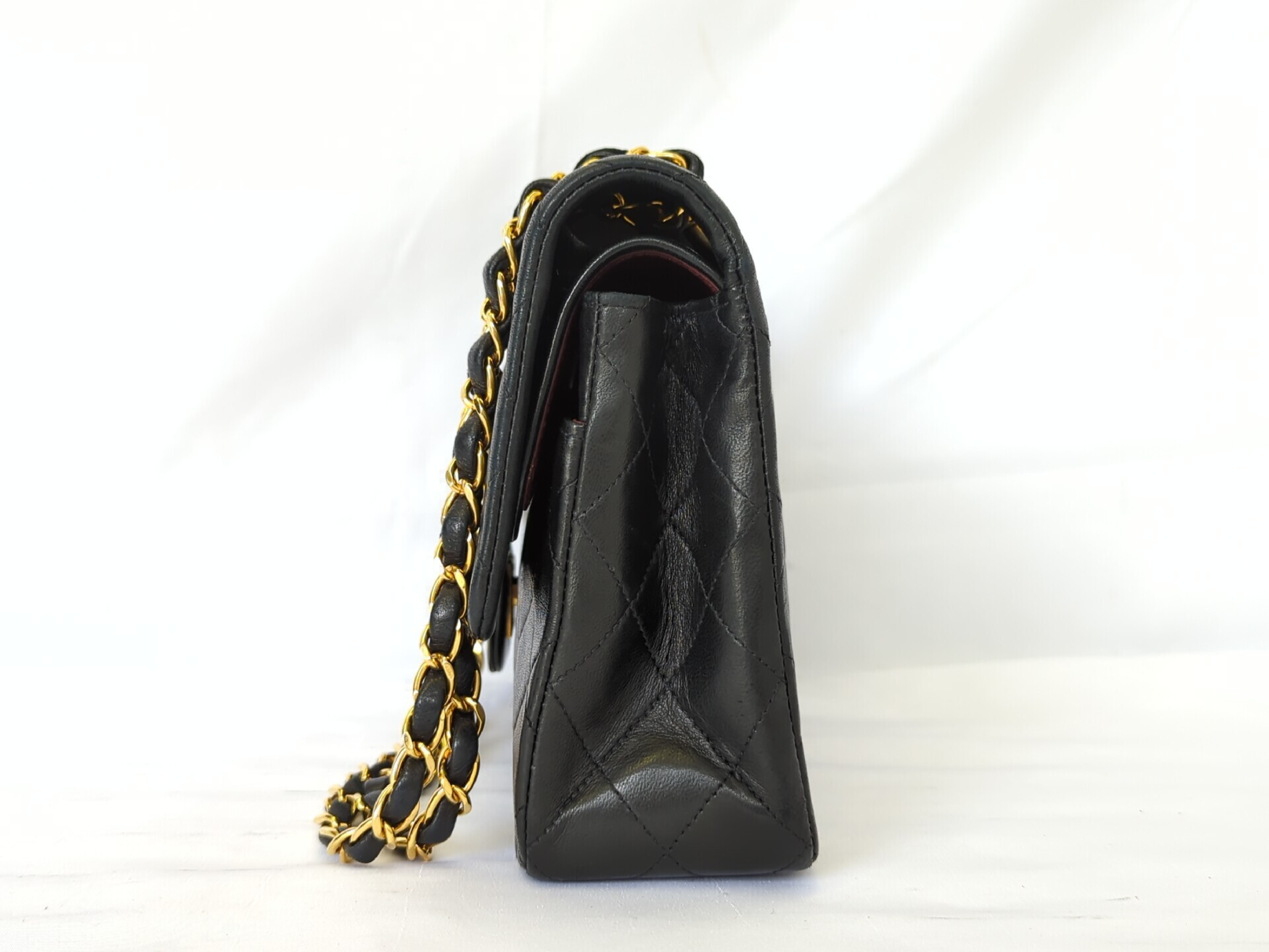 Lambskin W Flap 25 Black 2nd Shoulder Bag — view 6