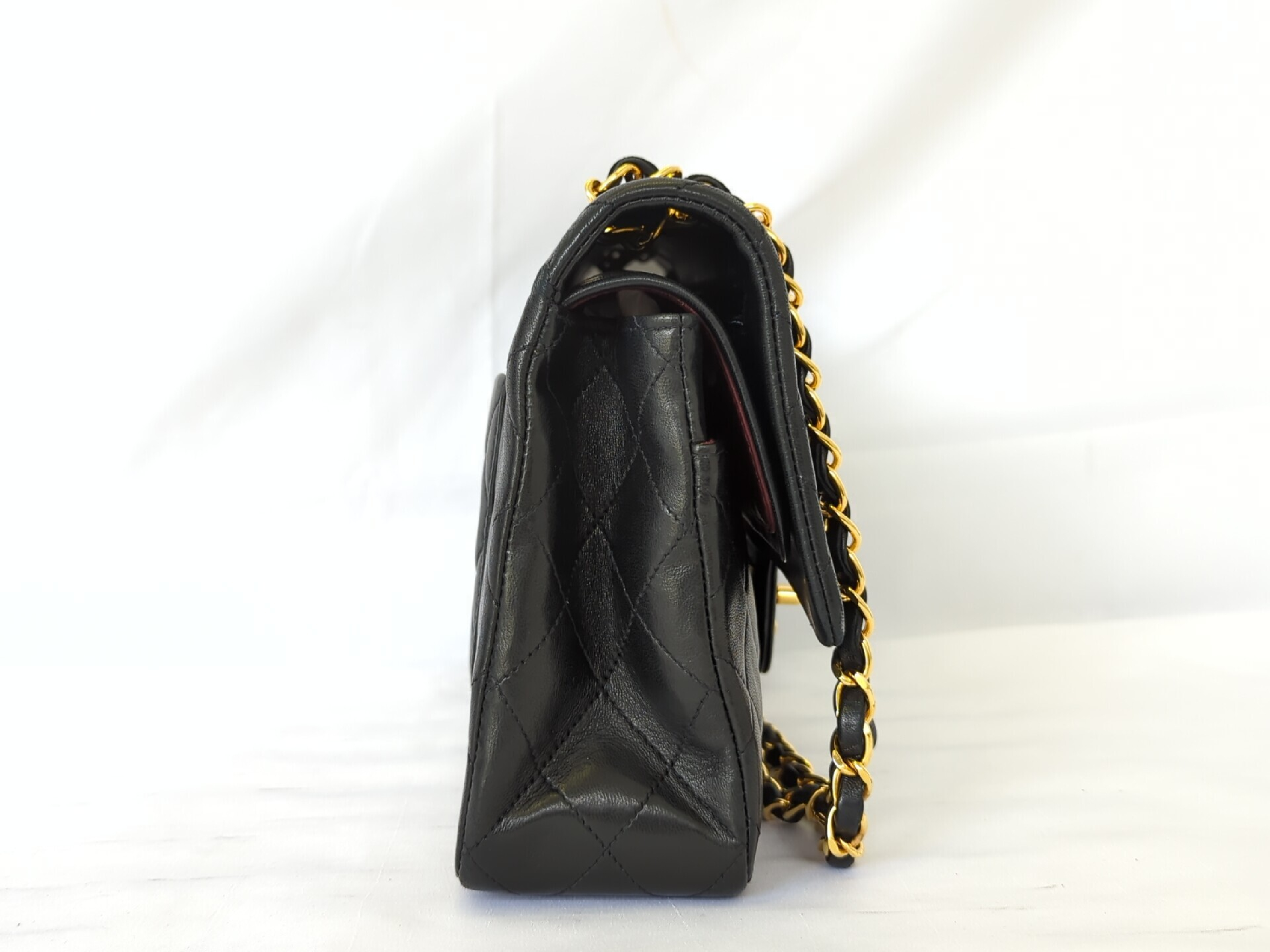 Lambskin W Flap 25 Black 2nd Shoulder Bag — view 7