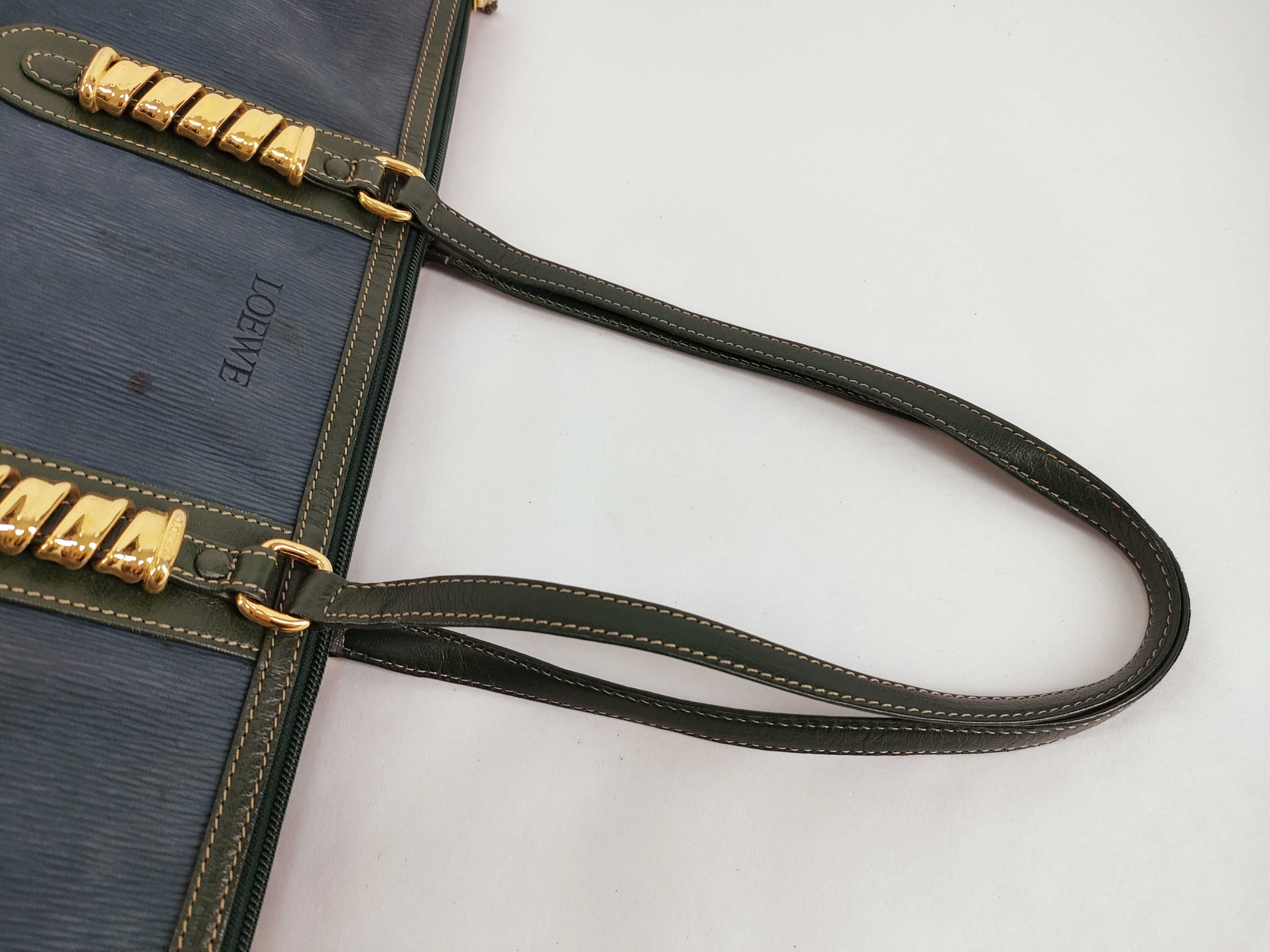 Velázquez Tote Bag with Twisted Hardware, Blue and Green Tote Bag — view 3
