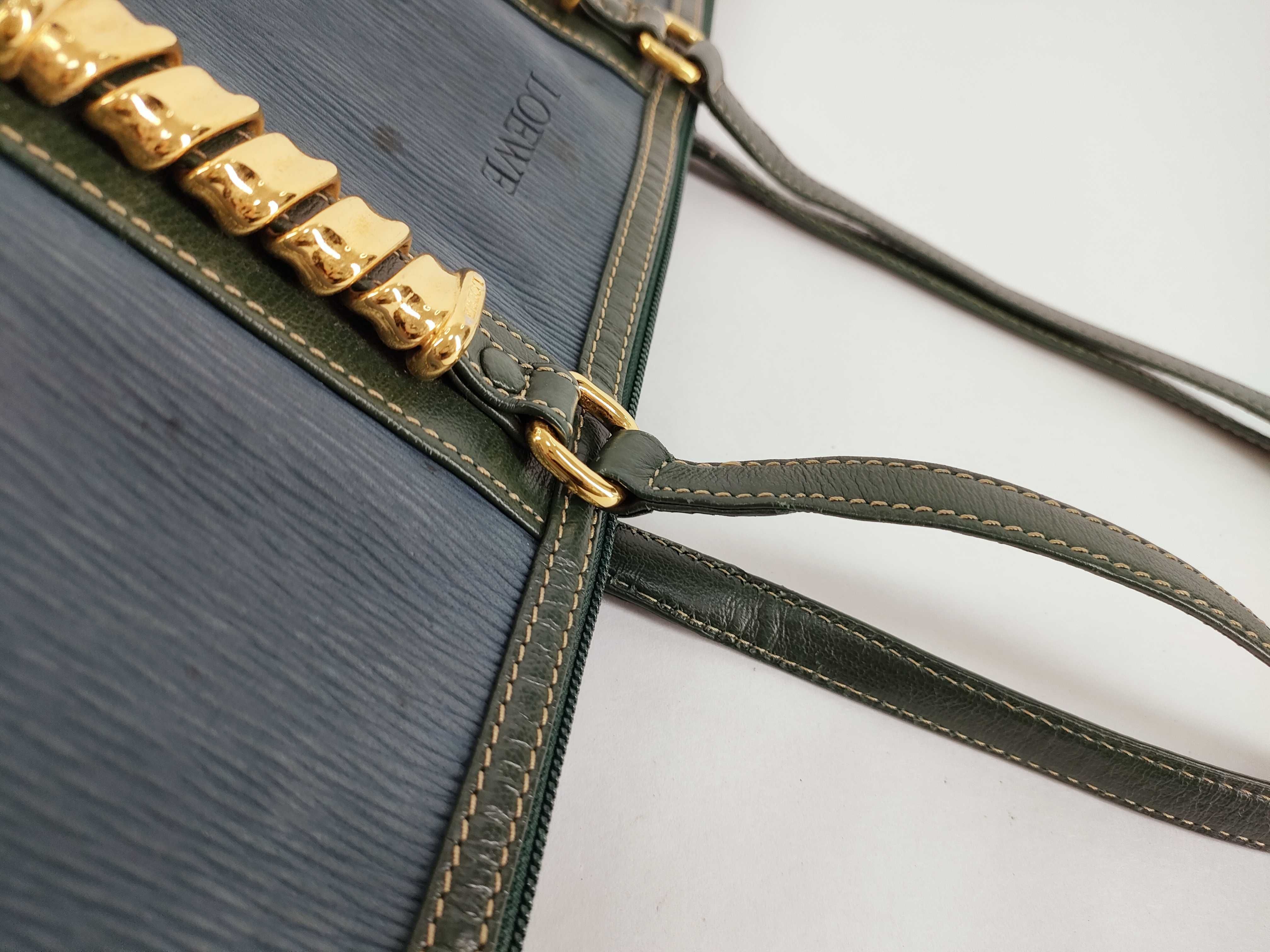 Velázquez Tote Bag with Twisted Hardware, Blue and Green Tote Bag — view 5