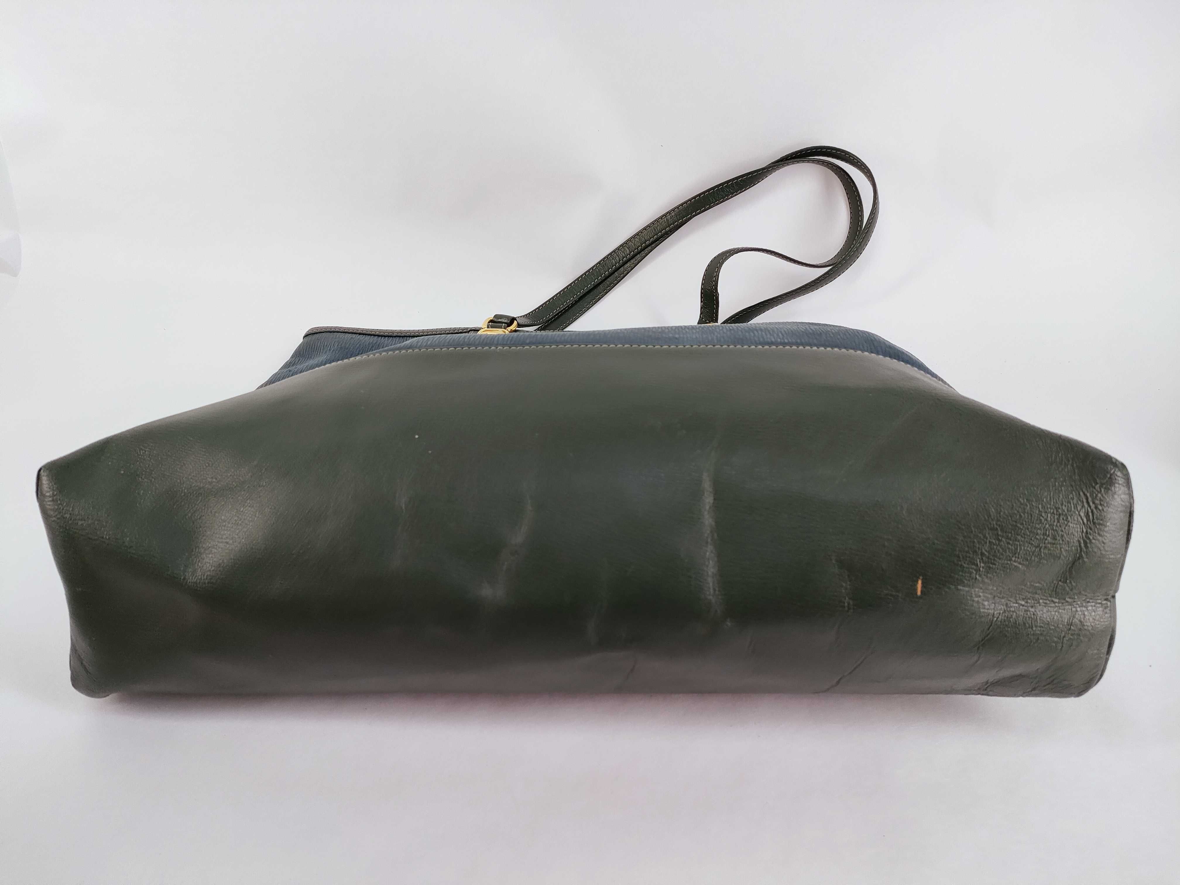 Velázquez Tote Bag with Twisted Hardware, Blue and Green Tote Bag — view 7