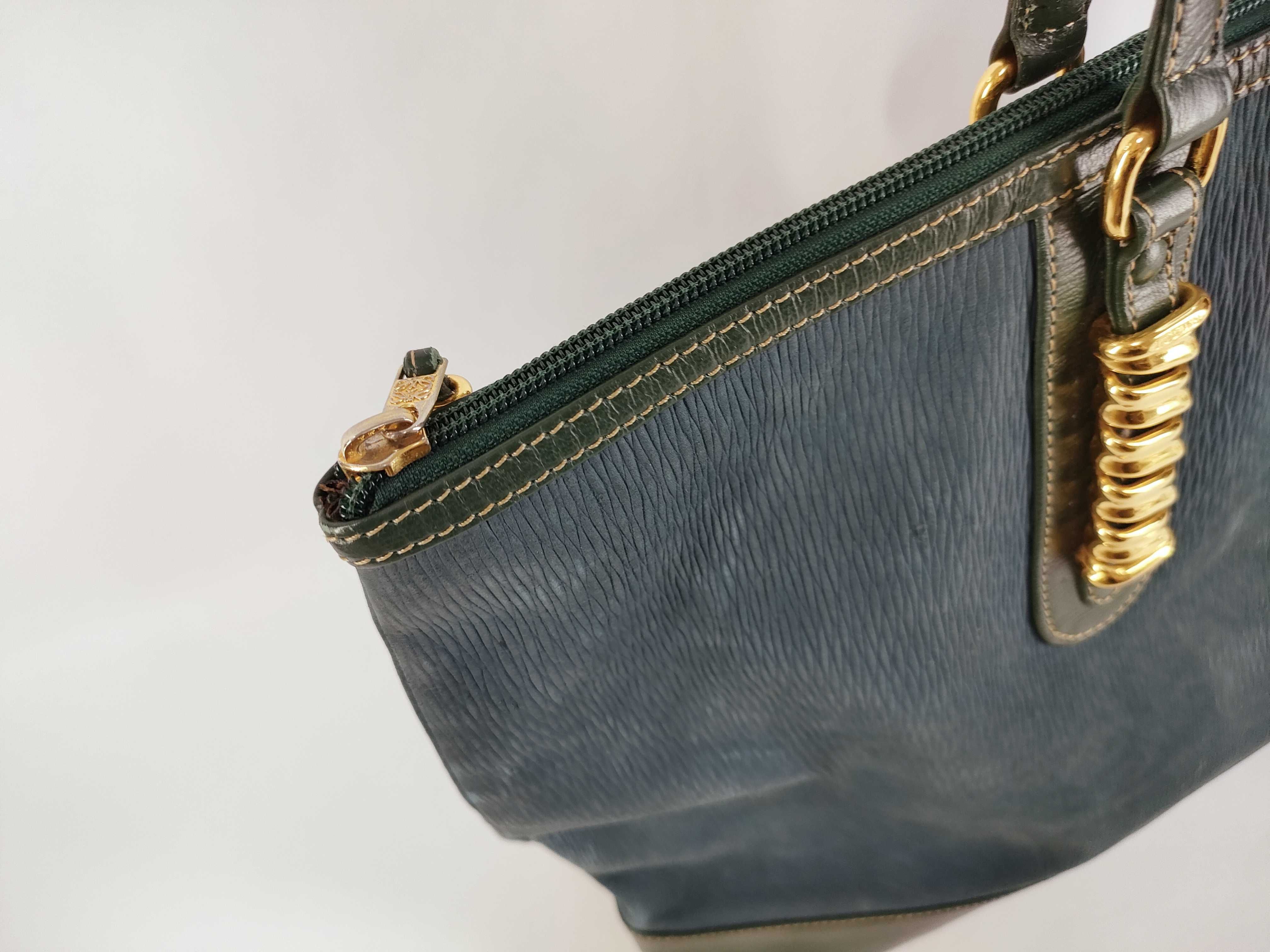 Velázquez Tote Bag with Twisted Hardware, Blue and Green Tote Bag — view 8