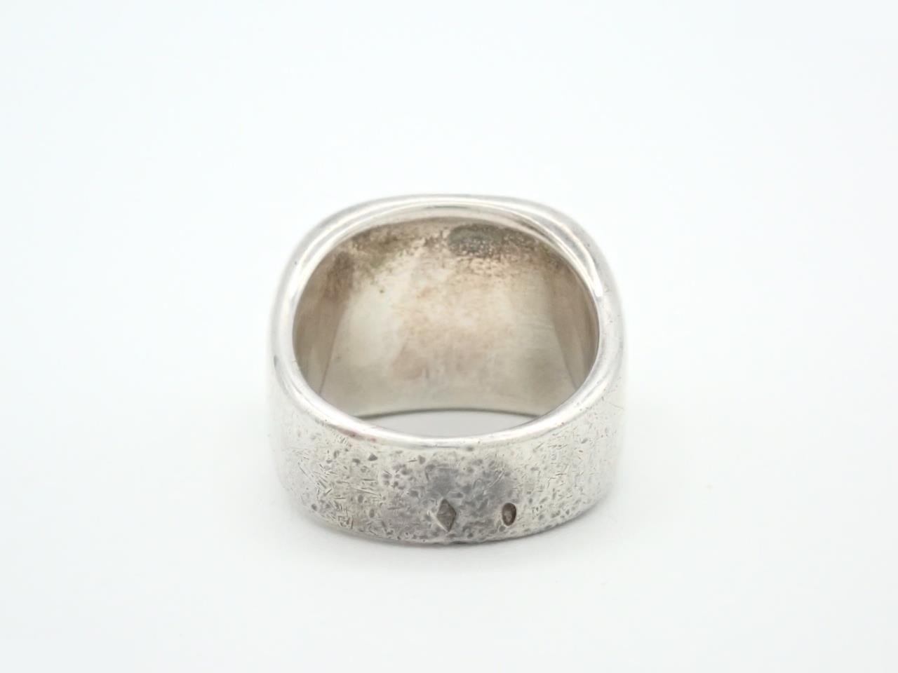 Ring 925/750YG 13.1g Shell Engraved 51 Actual size #9 — view 2