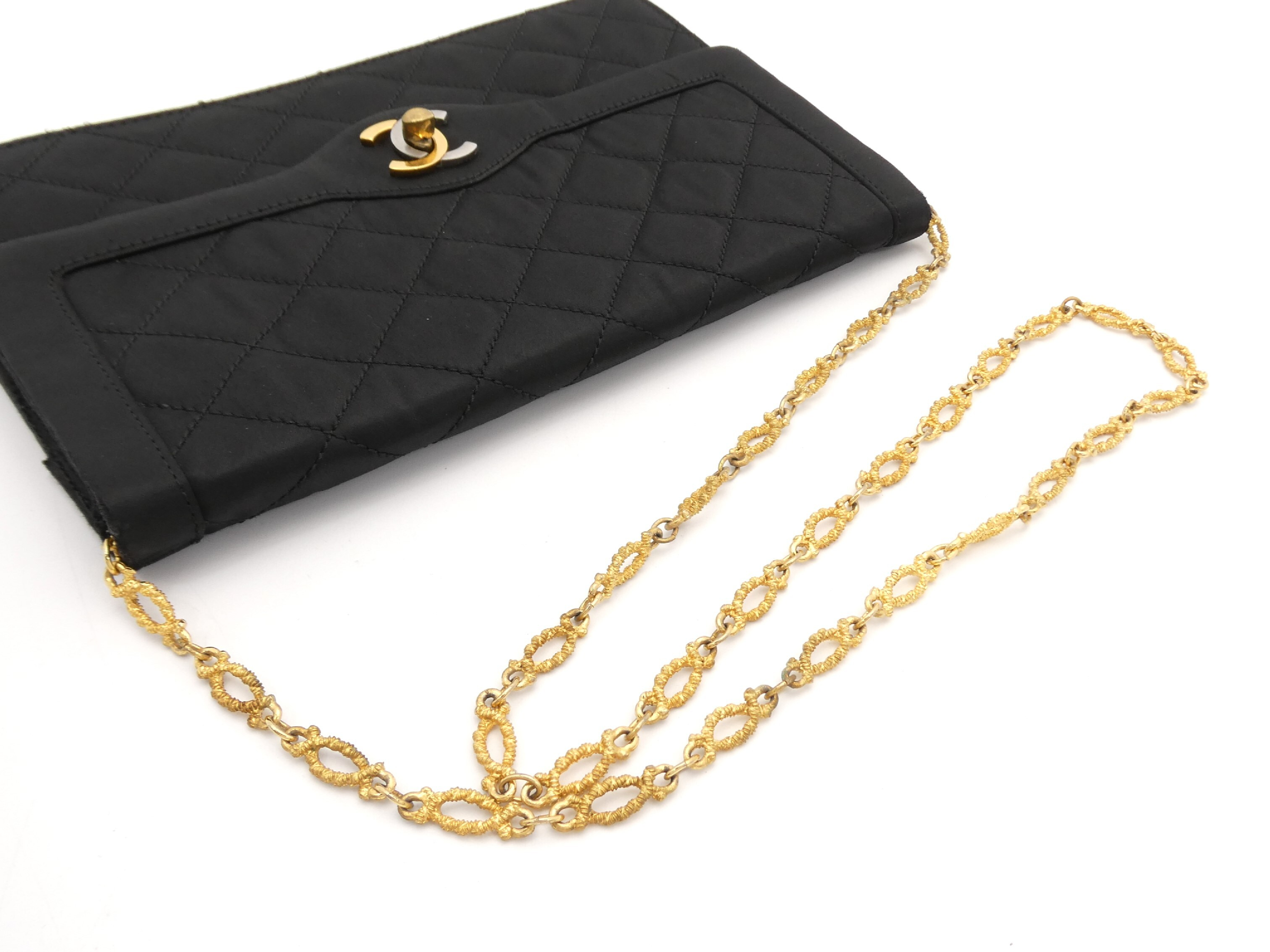 Matelassé Satin Coco Mark Turnlock Chain Shoulder Bag — view 6