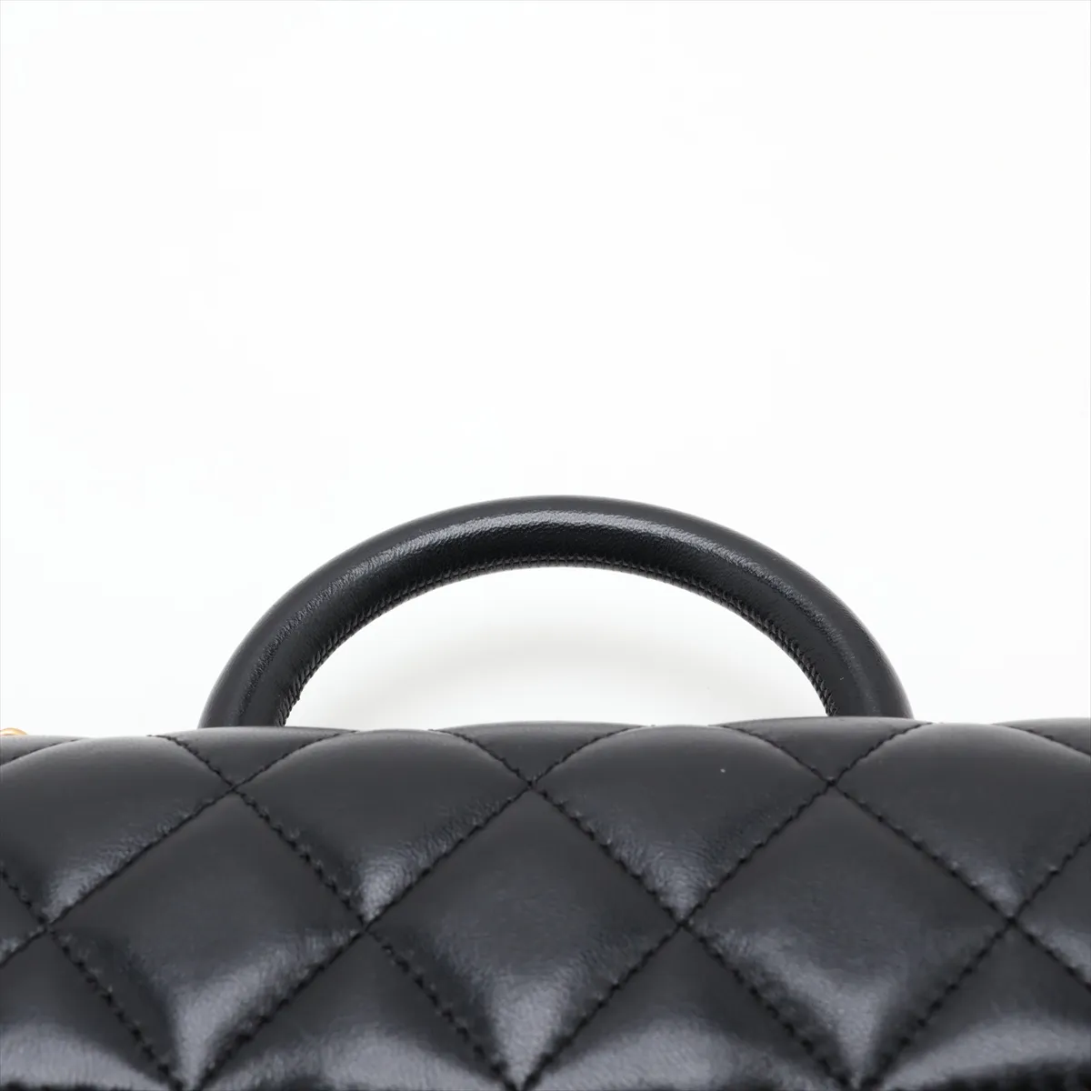 Matelassé Lambskin 2-Way Handbag, Black with Gold Hardware, C8PLJ9A6, Random Plate — view 6