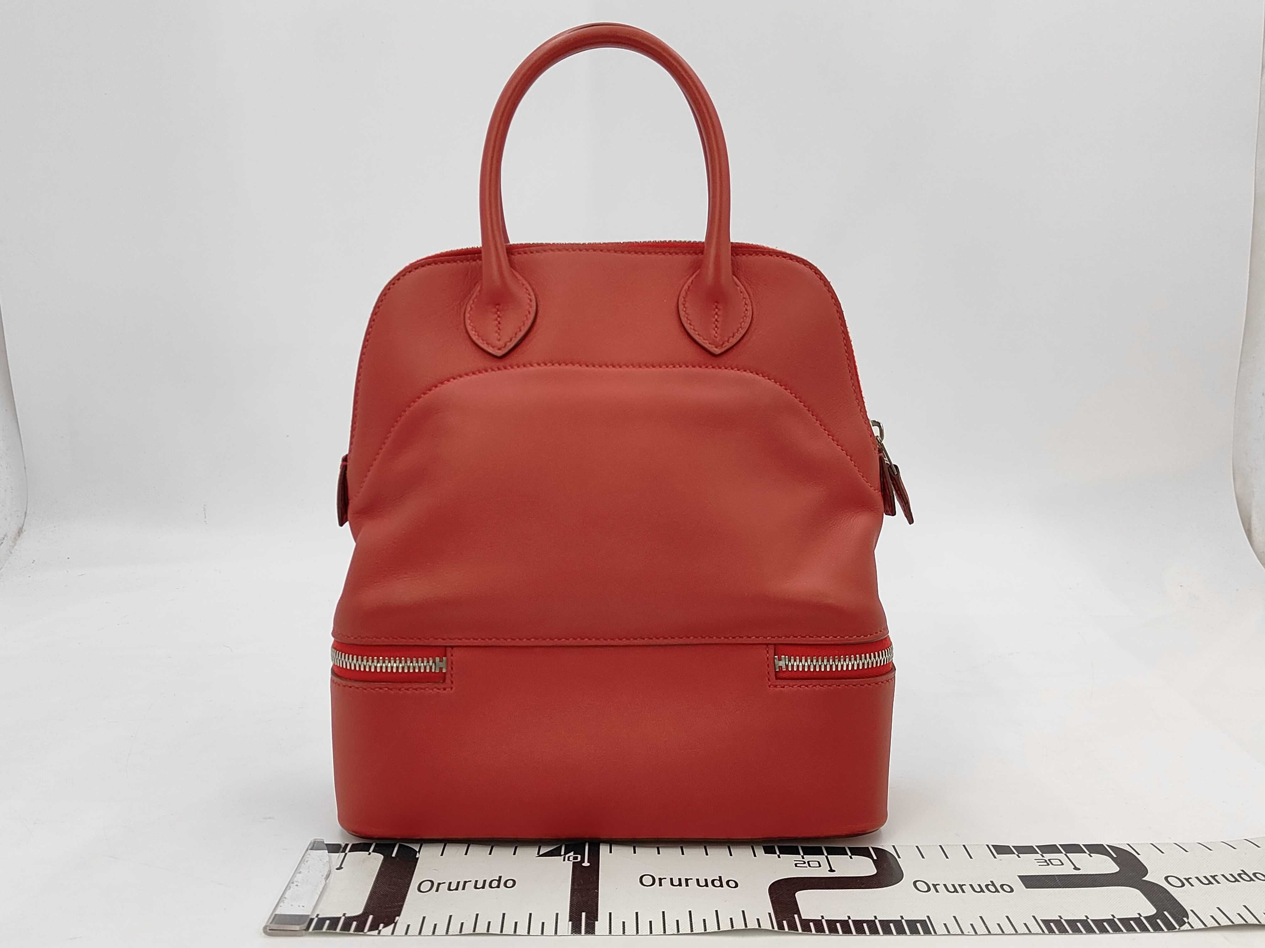 Bolide Secret, Veau Swift leather, Rouge Casaque, silver hardware, T stamp, 2015 model, shoulder bag — view 2
