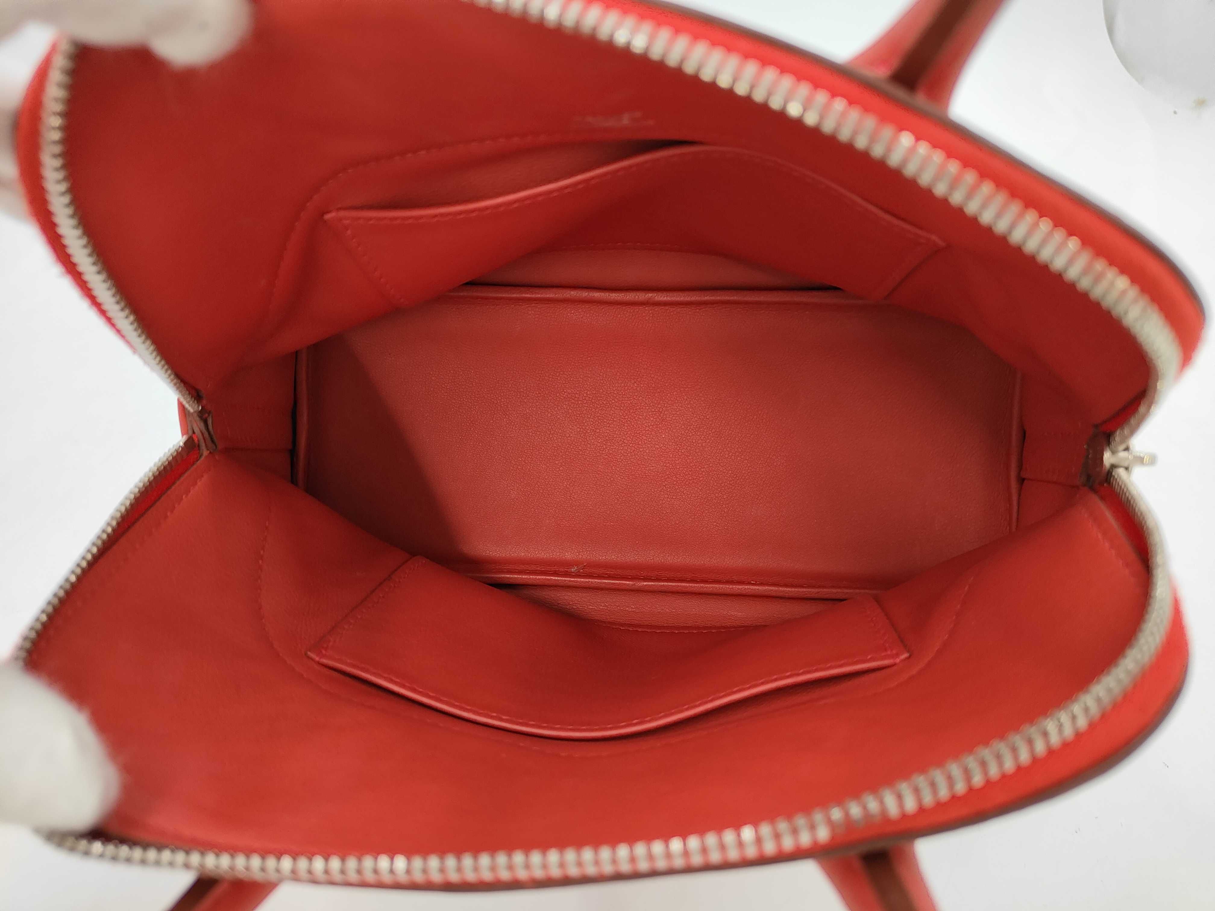 Bolide Secret, Veau Swift leather, Rouge Casaque, silver hardware, T stamp, 2015 model, shoulder bag — view 8