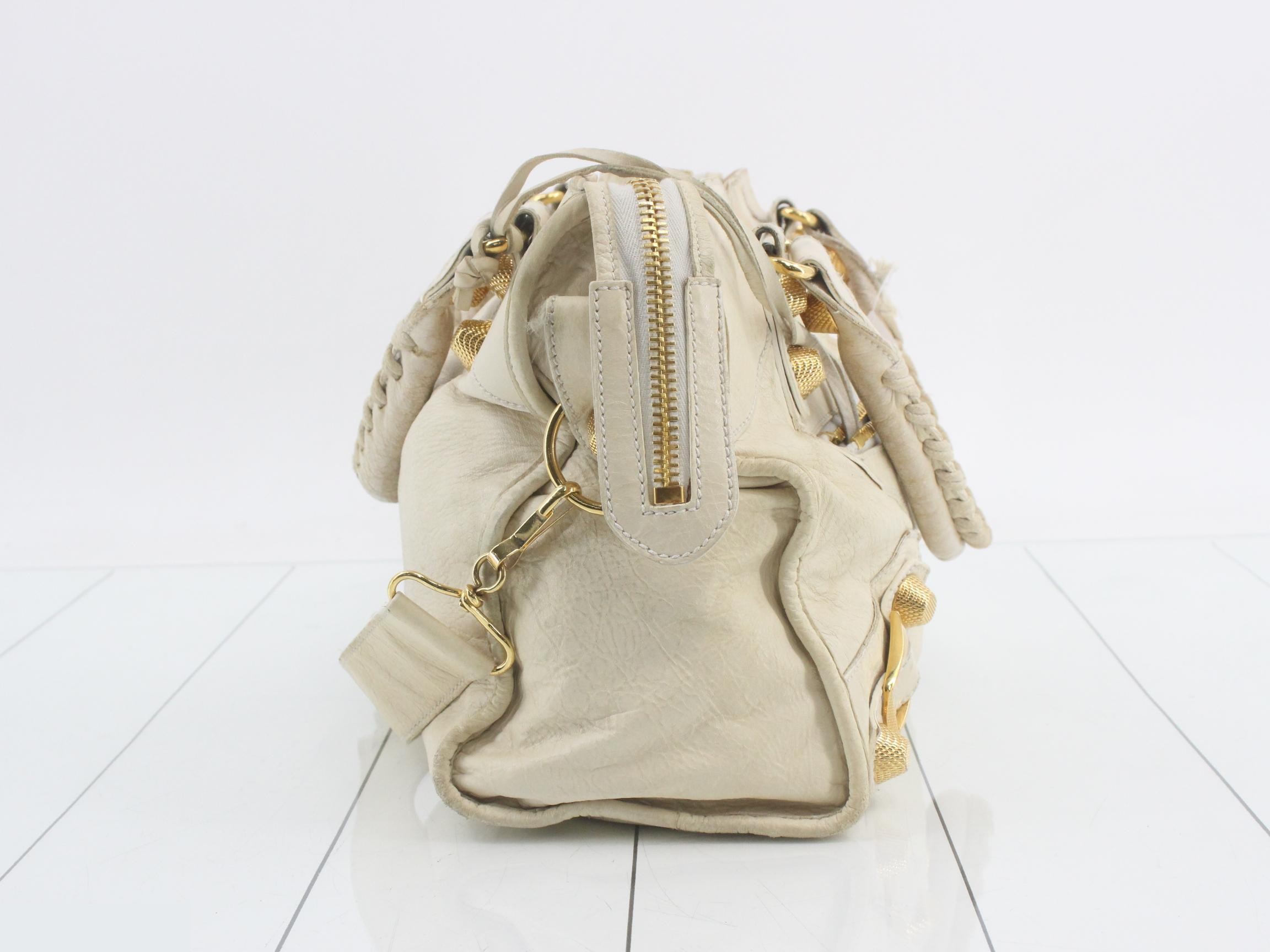 Giant City Tote Bag, Leather, Ivory — view 4