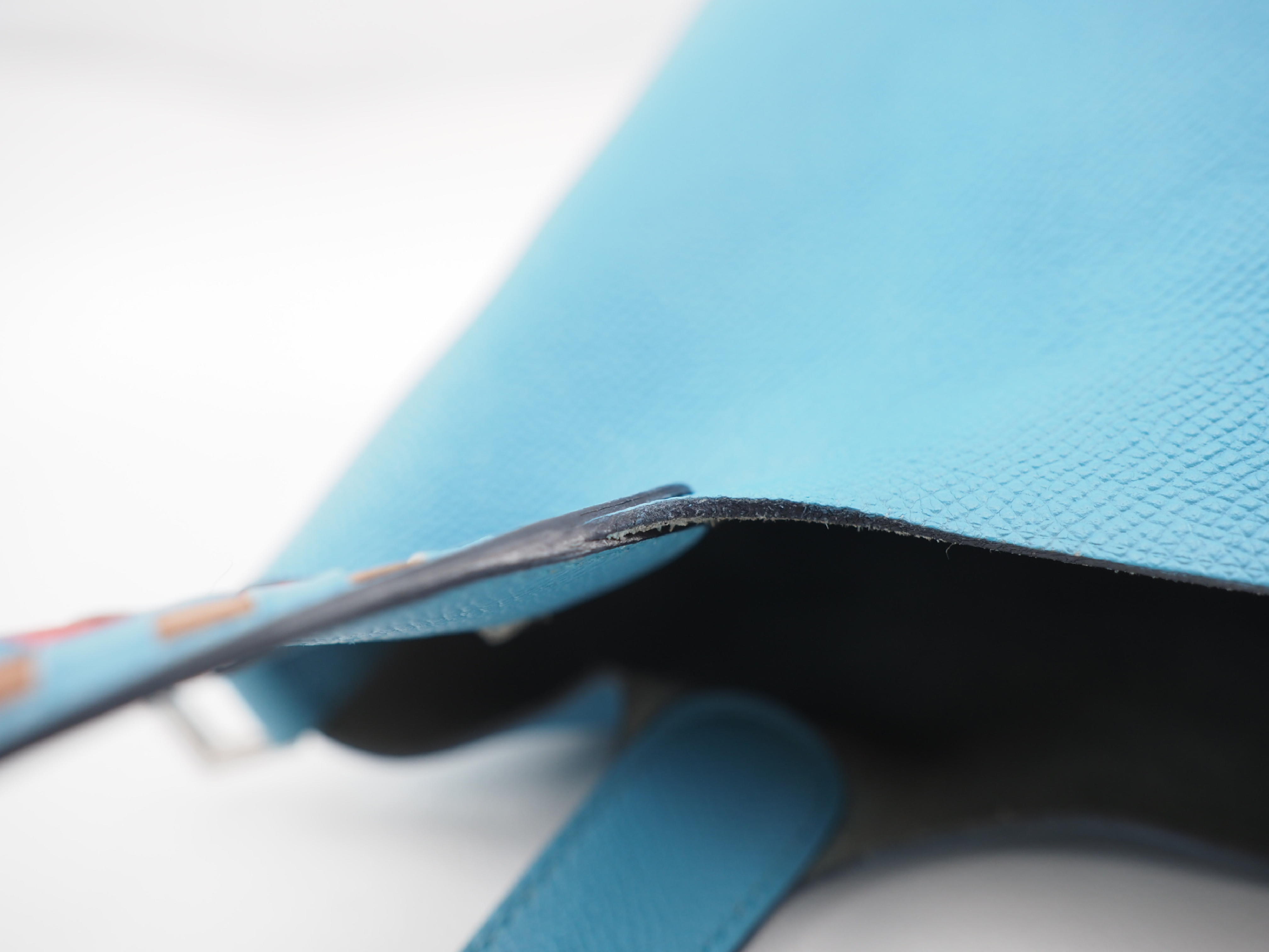 2019 Picotin Lock PM Tressage Epsom Leather Handbag (Blue Nord x Rouge Coeur x Gold) — view 8