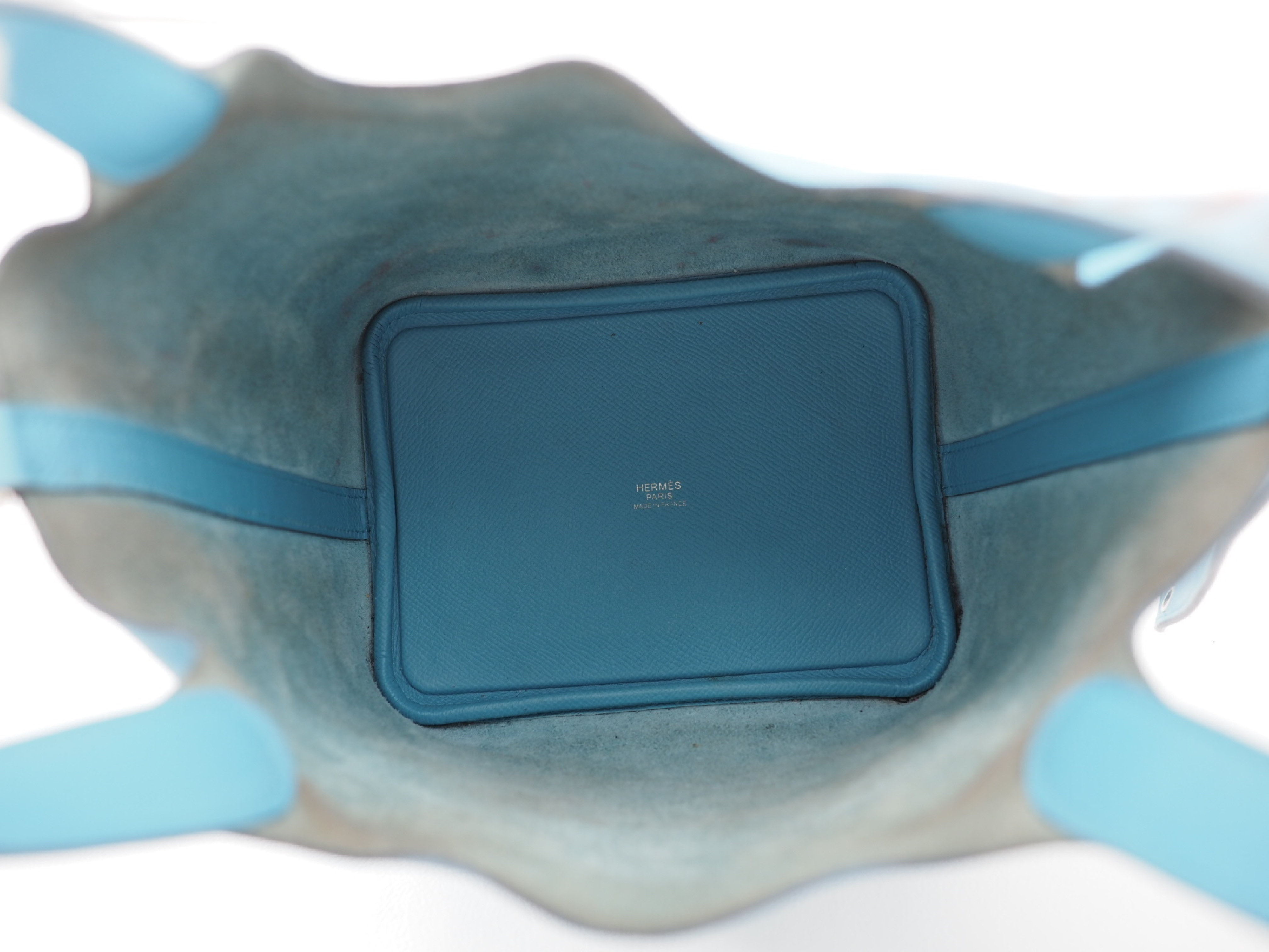 2019 Picotin Lock PM Tressage Epsom Leather Handbag (Blue Nord x Rouge Coeur x Gold) — view 9