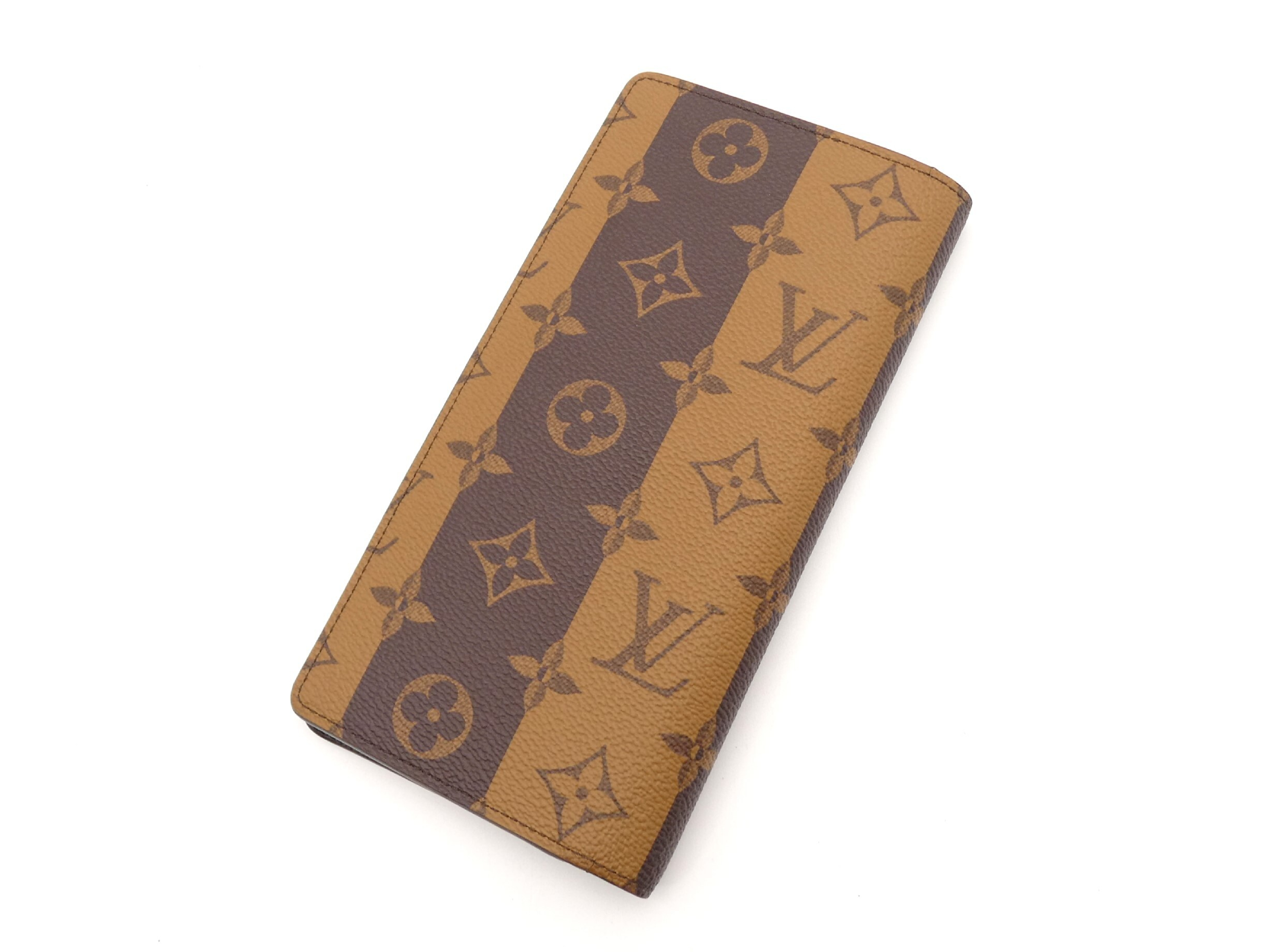 Monogram Stripe Portefeuille Brazza Wallet (IC compatible) — view 2