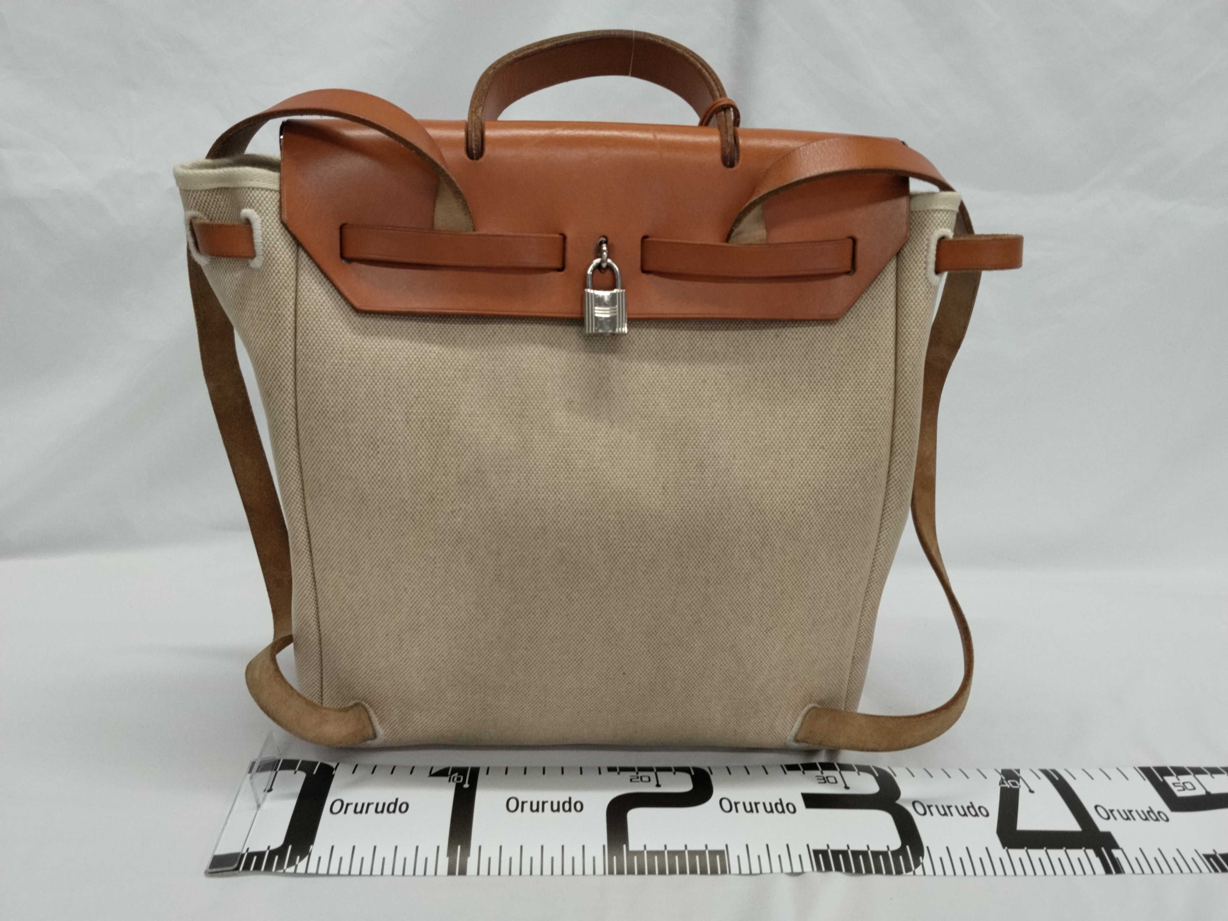 Herbag bag, Hermes Herbag MM Ad Toile H Box Calf Brown C Replacement bag Backpack — view 2