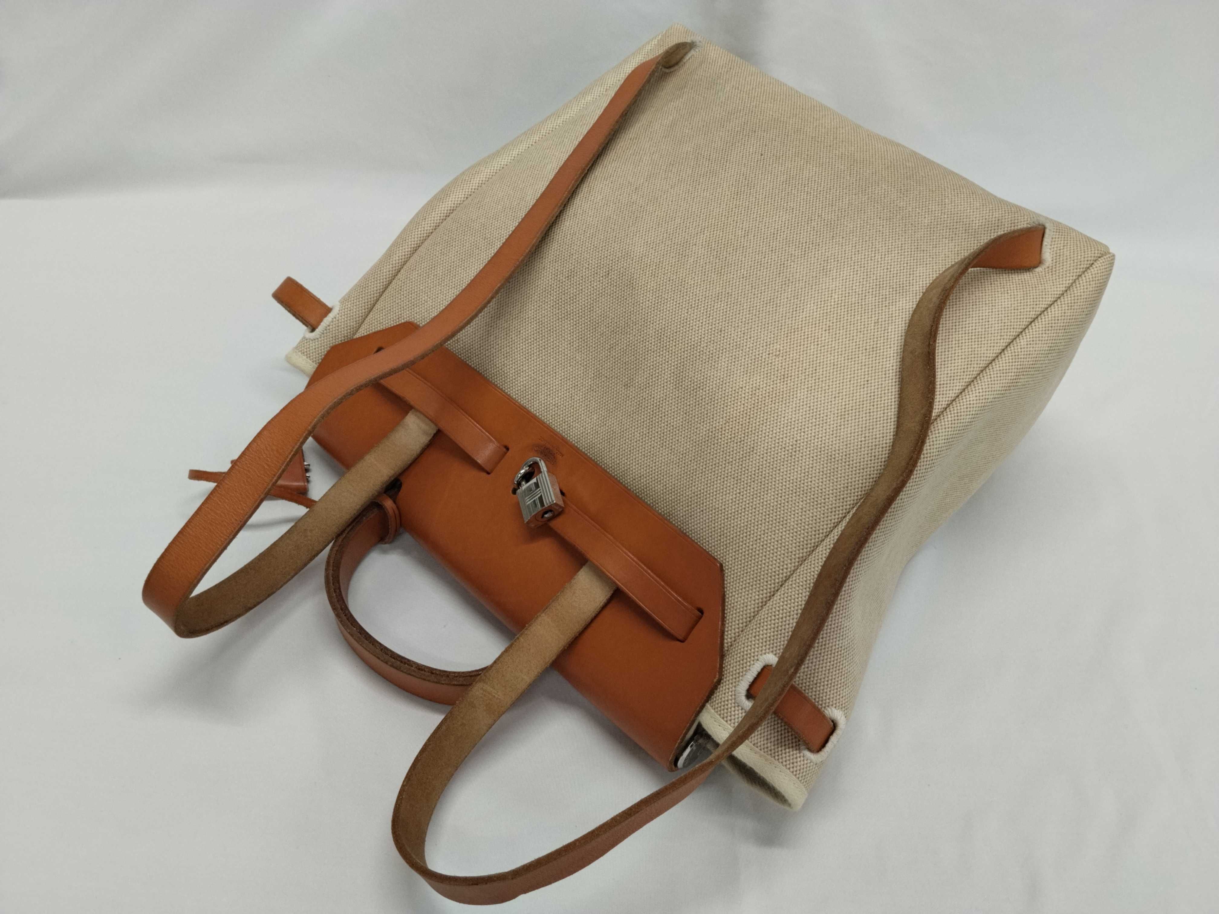 Herbag bag, Hermes Herbag MM Ad Toile H Box Calf Brown C Replacement bag Backpack — view 3