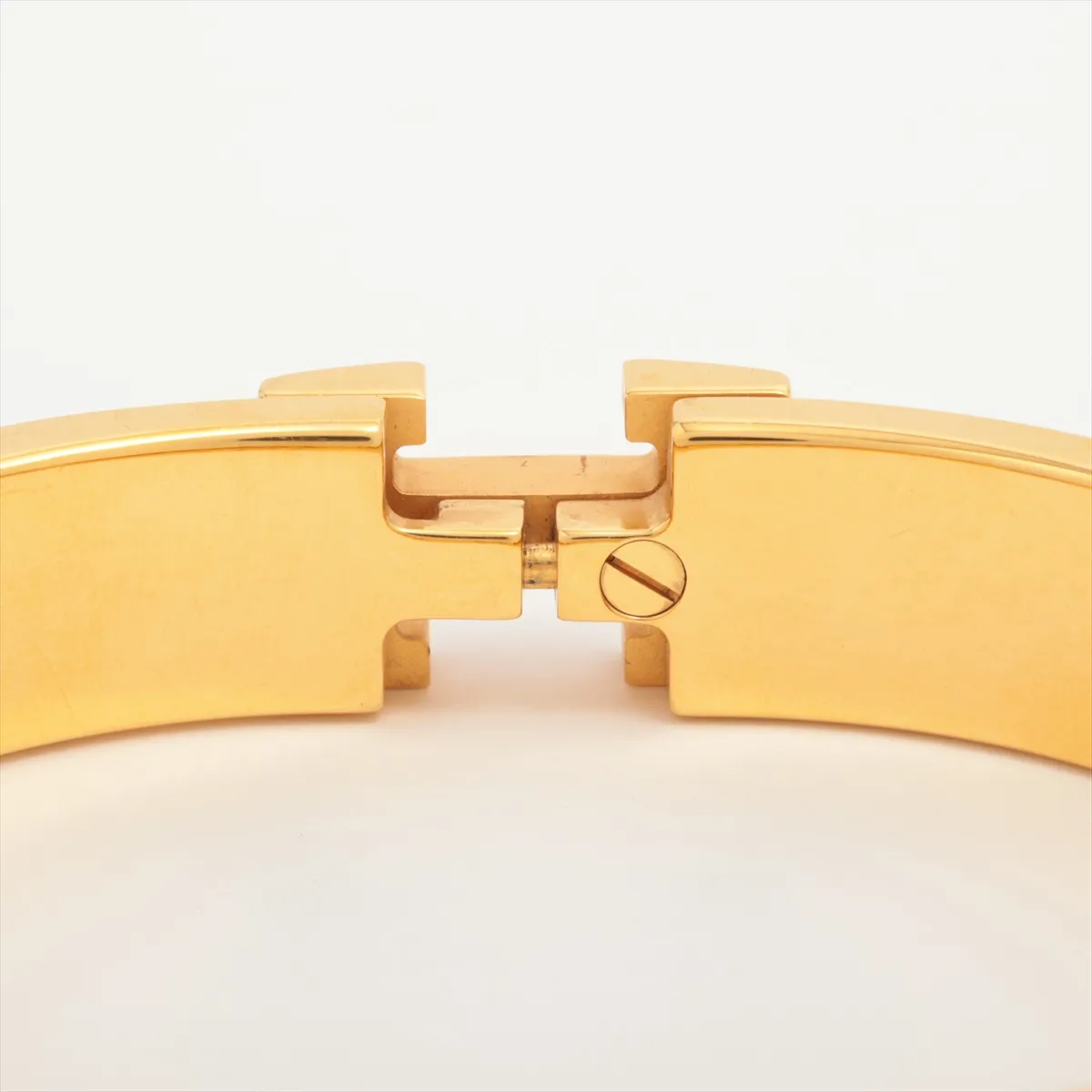Click Crack H Bangle Bracelet GP x Enamel Greige x Gold Scratches Dullness Dirt Discoloration — view 4