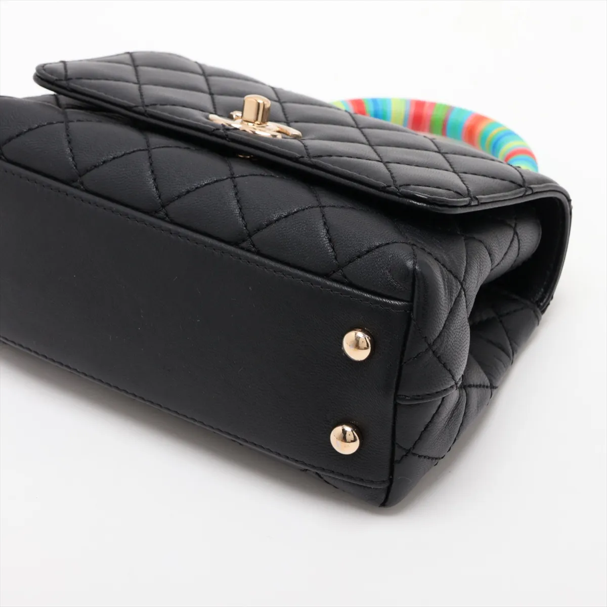 Coco Handle 19 XXS Lambskin 2-Way Handbag, Black with Gold Hardware, 31050935 (Serial Number ), AS2215 — view 3