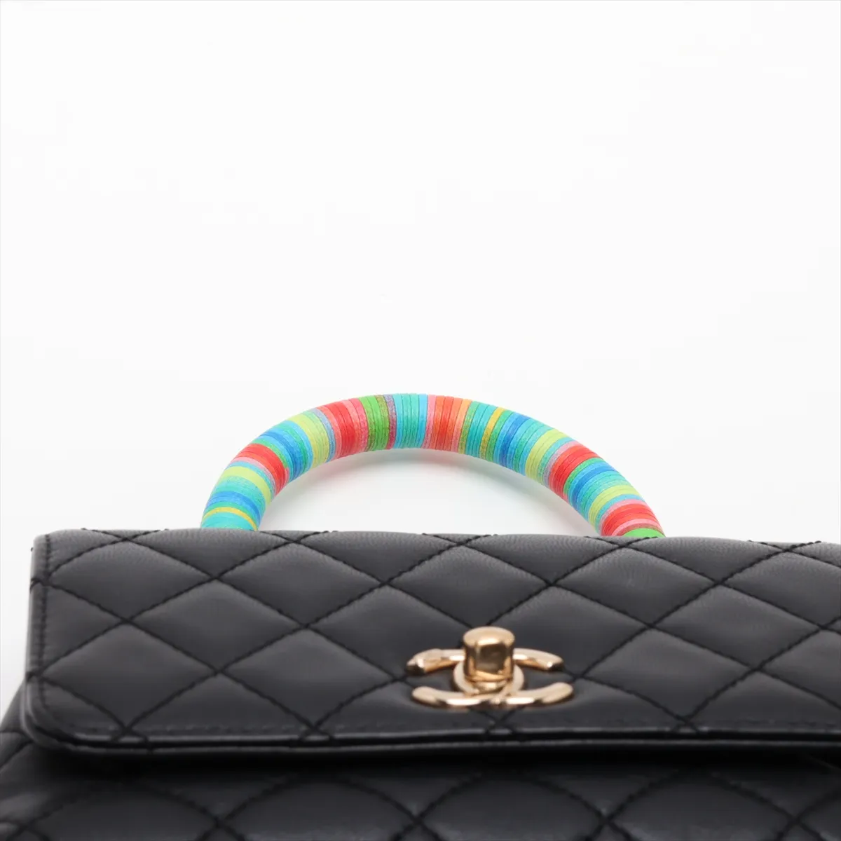 Coco Handle 19 XXS Lambskin 2-Way Handbag, Black with Gold Hardware, 31050935 (Serial Number ), AS2215 — view 6