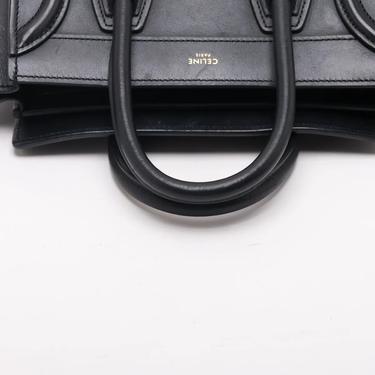 Luggage Nano Shopper Leather 2-Way Handbag, Black — view 5