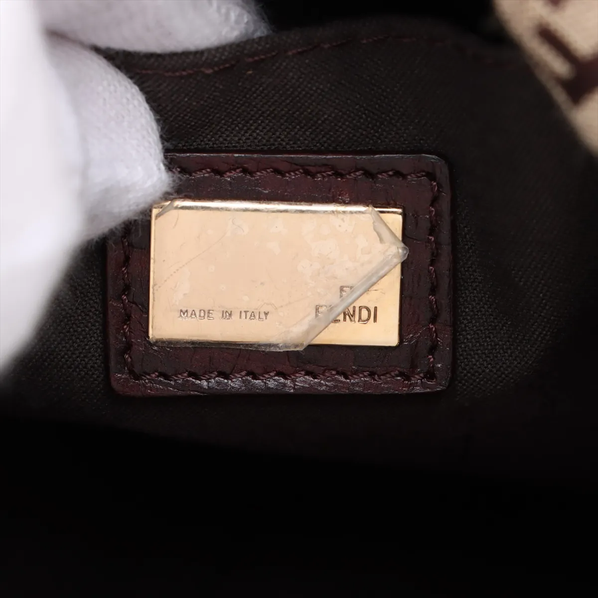 Zucchino Canvas x Leather Shoulder Bag Brown 8BT075 — view 8