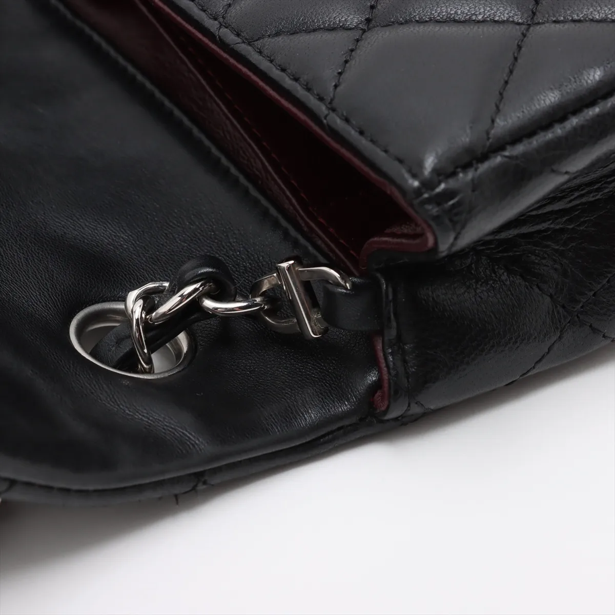 Matelasse Lambskin Single Flap Single Chain Bag Black Silver Hardware 12402235 12th Series — view 13