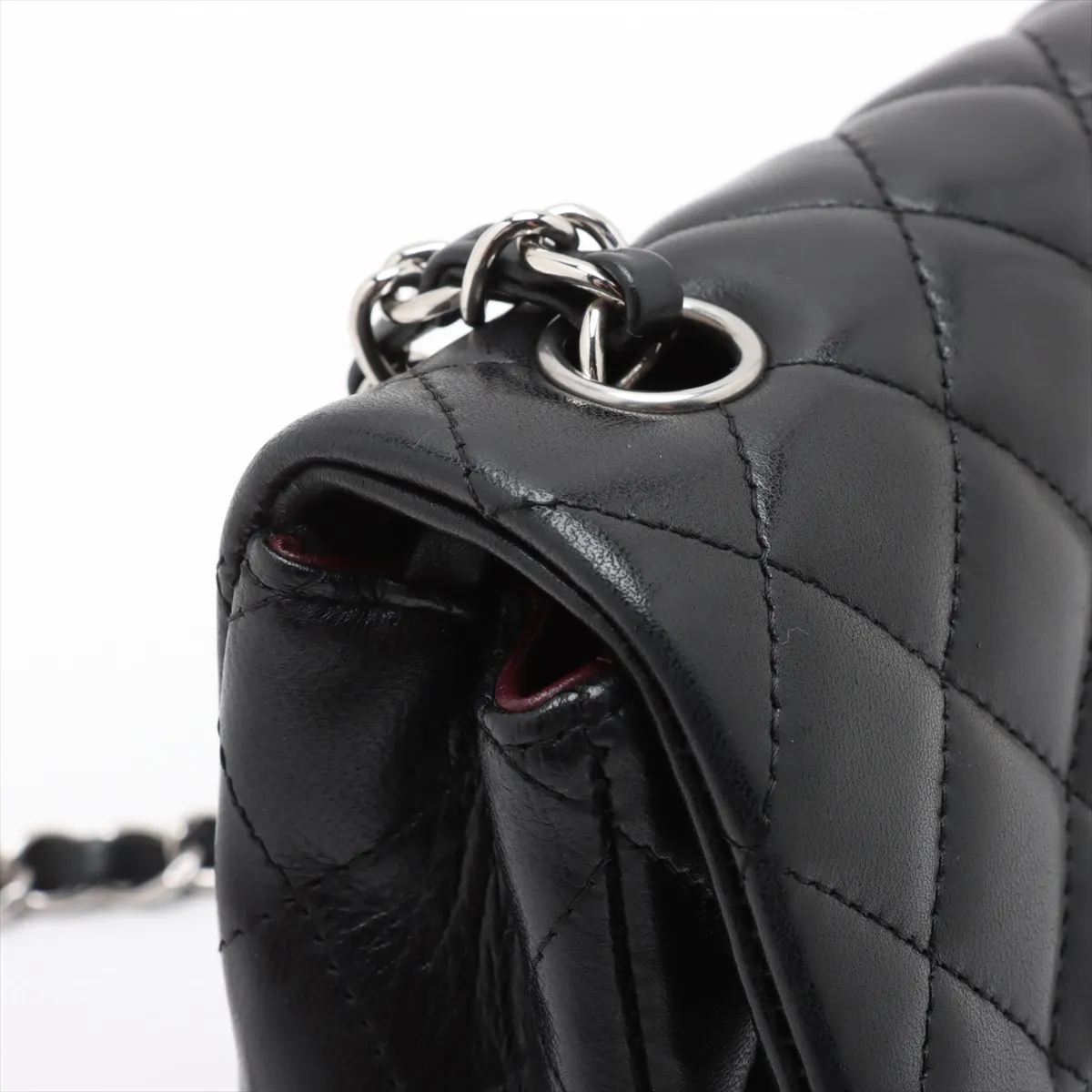 Matelasse Lambskin Single Flap Single Chain Bag Black Silver Hardware 12402235 12th Series — view 14