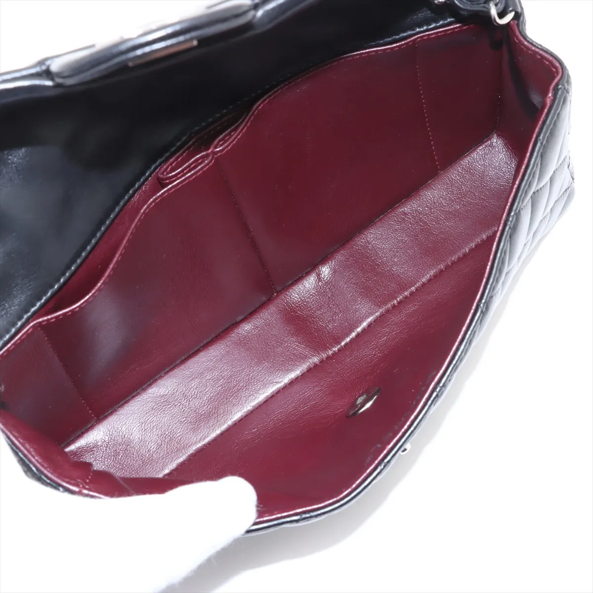 Matelasse Lambskin Single Flap Single Chain Bag Black Silver Hardware 12402235 12th Series — view 7