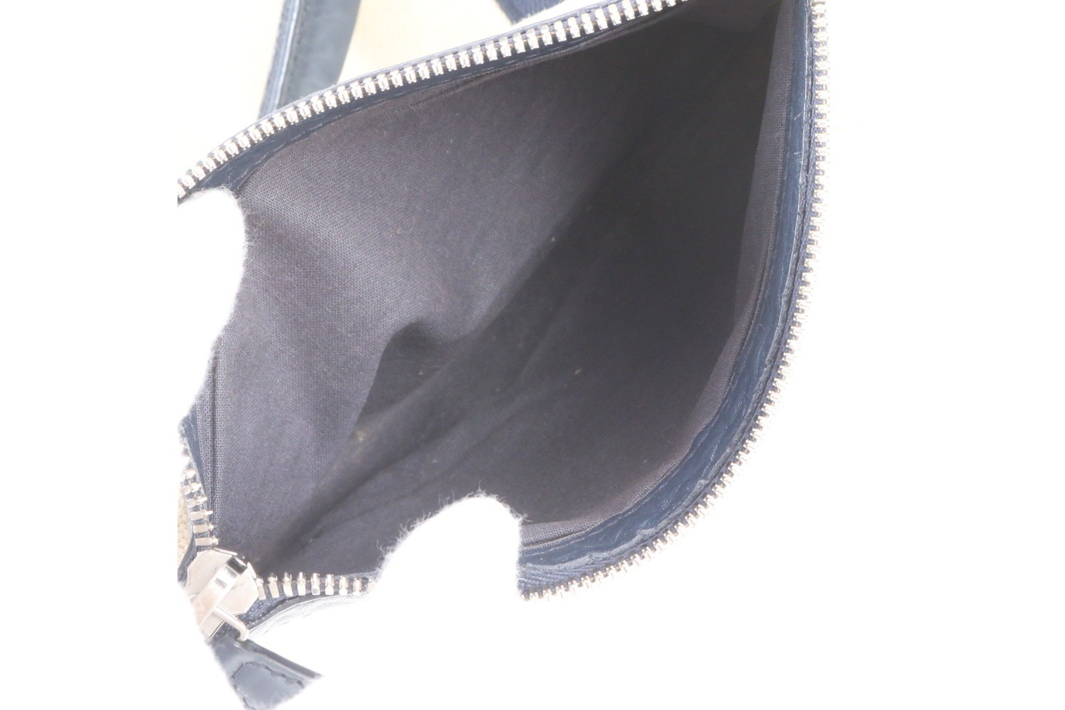 Navy Cabas S Leather Tote Bag with Pouch — view 12