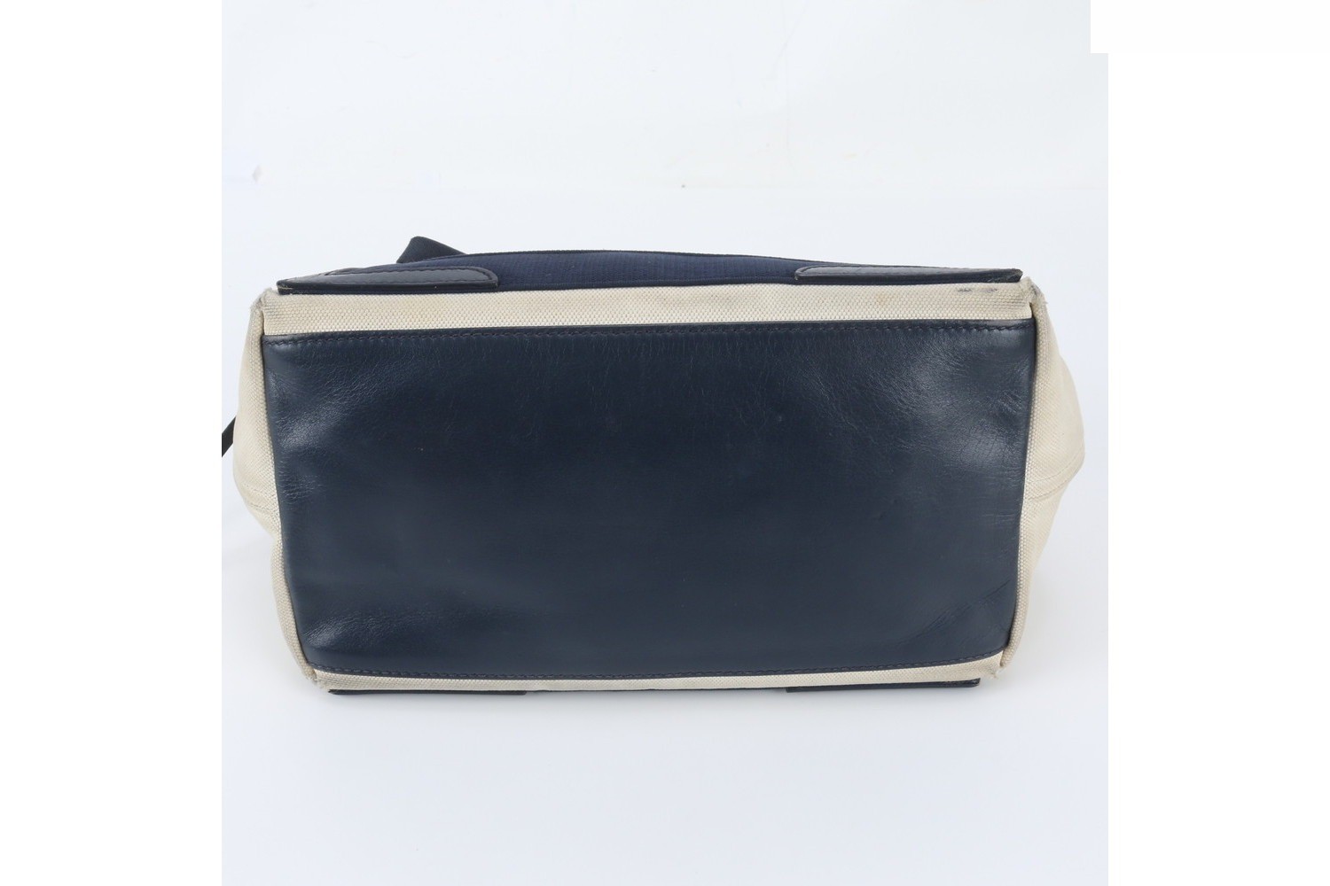 Navy Cabas S Leather Tote Bag with Pouch — view 5