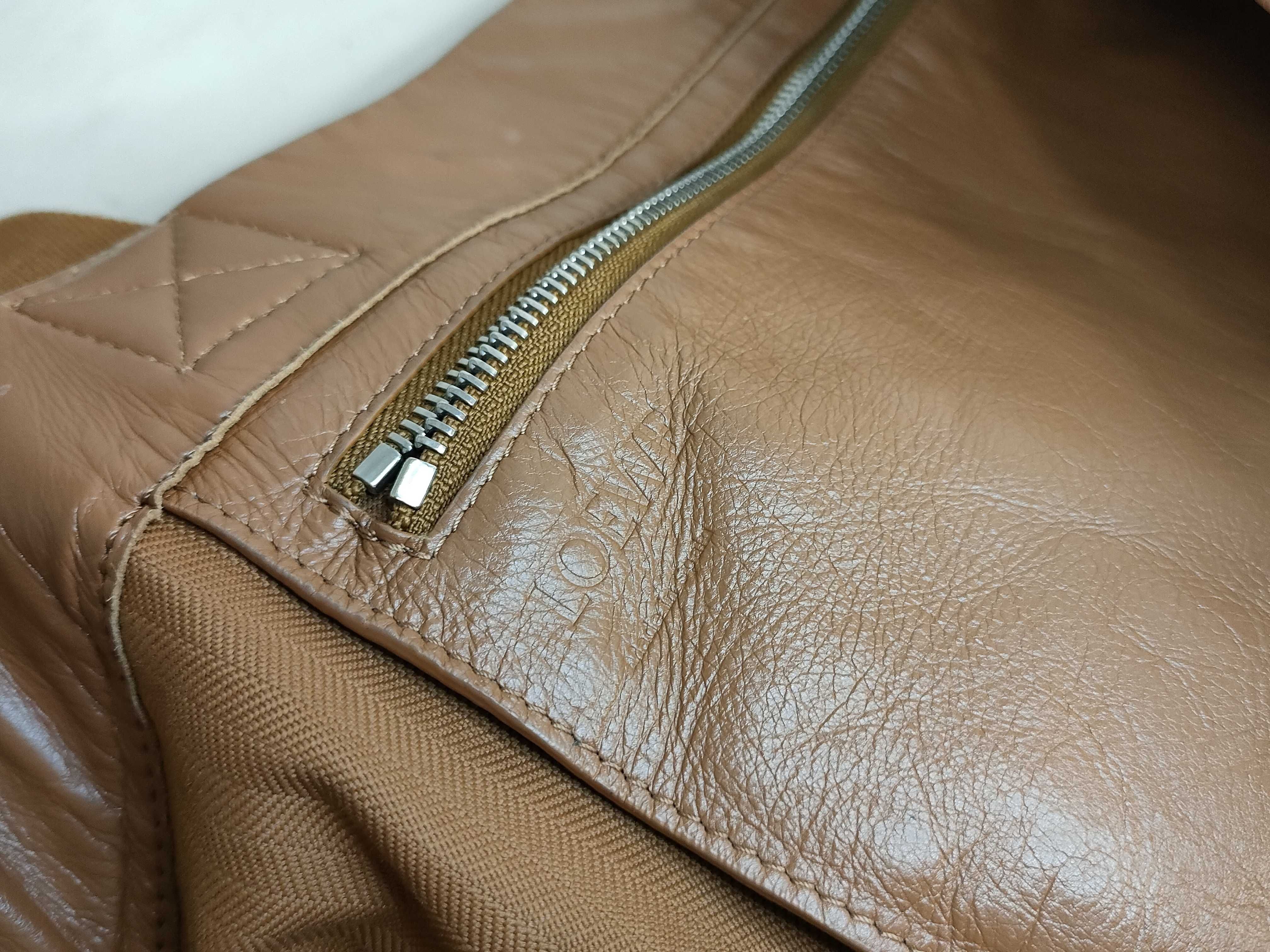 Fold Shopper Leather Tote Bag, Brown Tote Bag — view 11