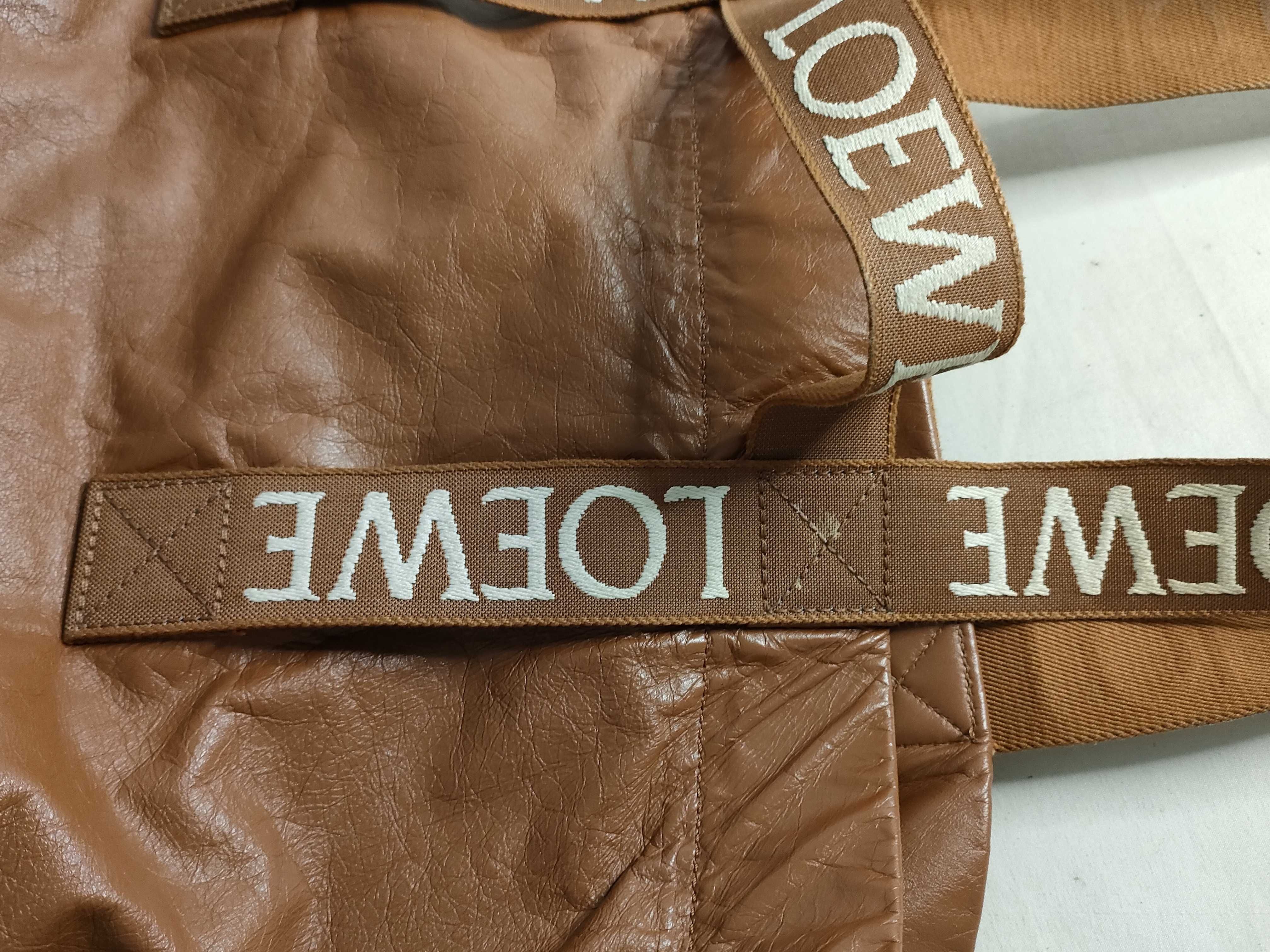 Fold Shopper Leather Tote Bag, Brown Tote Bag — view 5