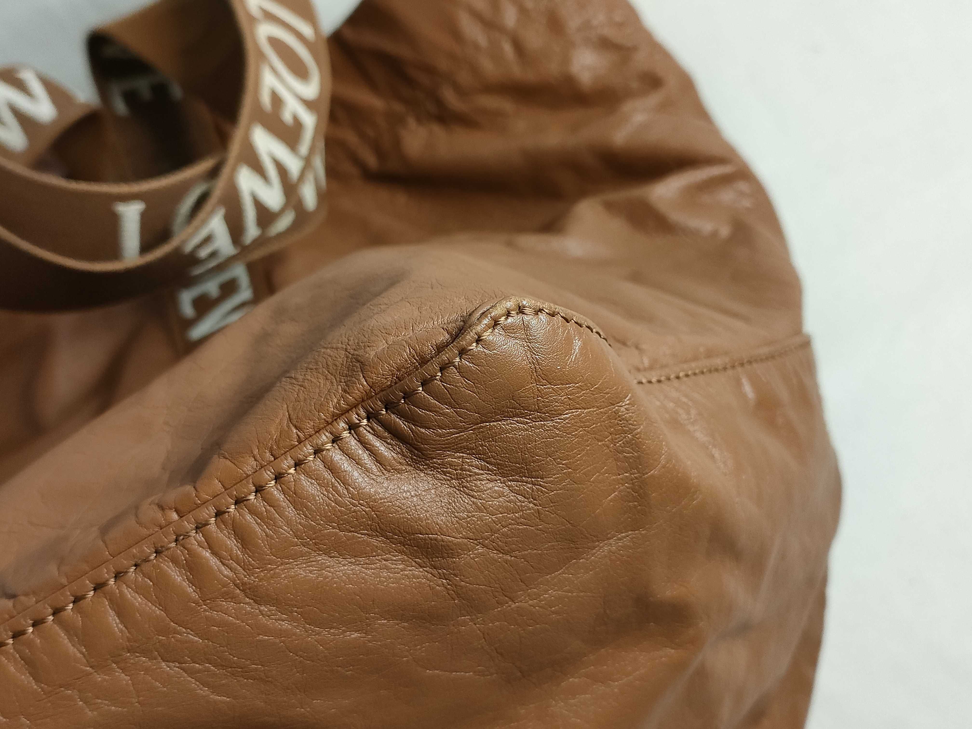 Fold Shopper Leather Tote Bag, Brown Tote Bag — view 6