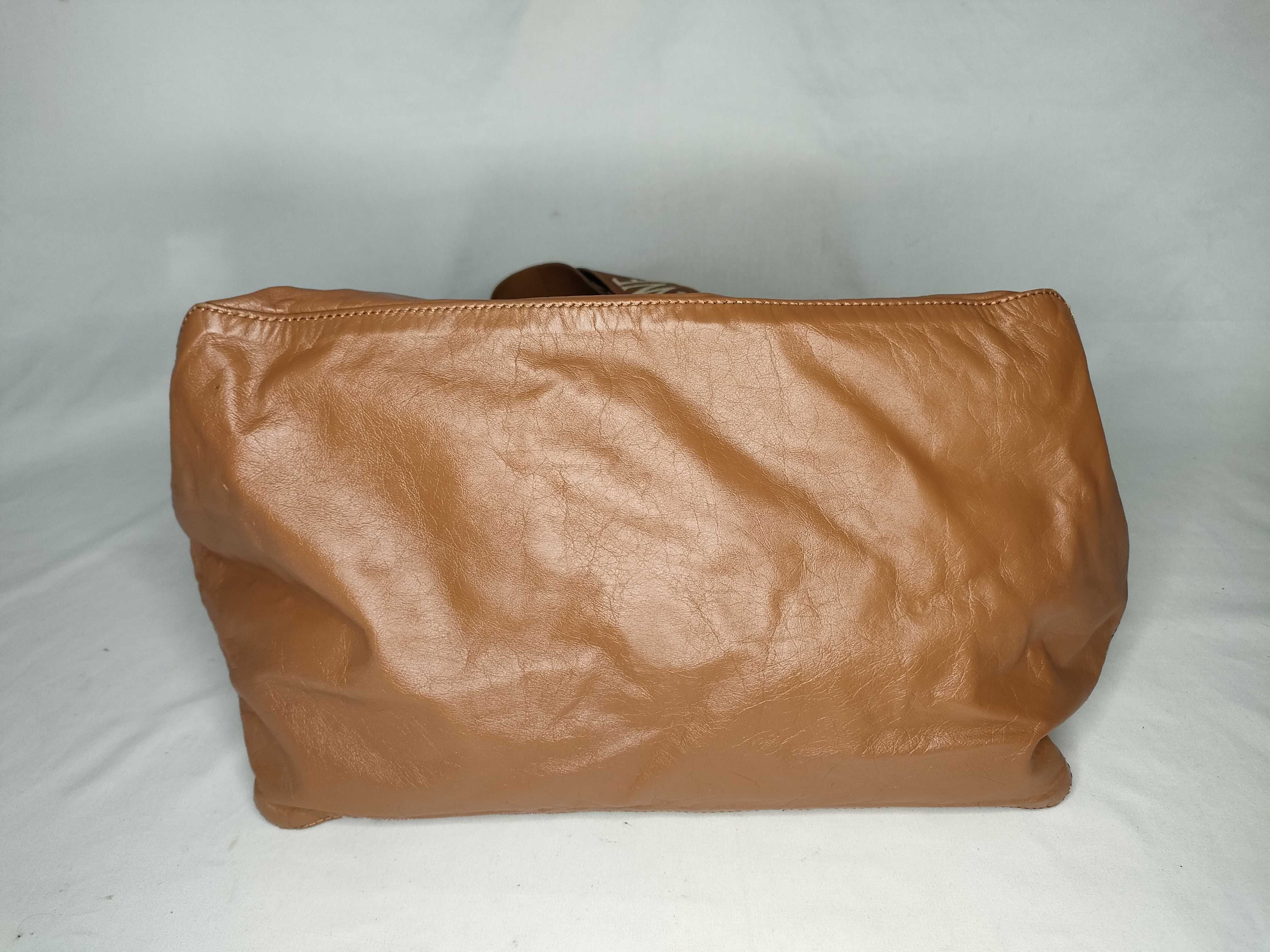 Fold Shopper Leather Tote Bag, Brown Tote Bag — view 7