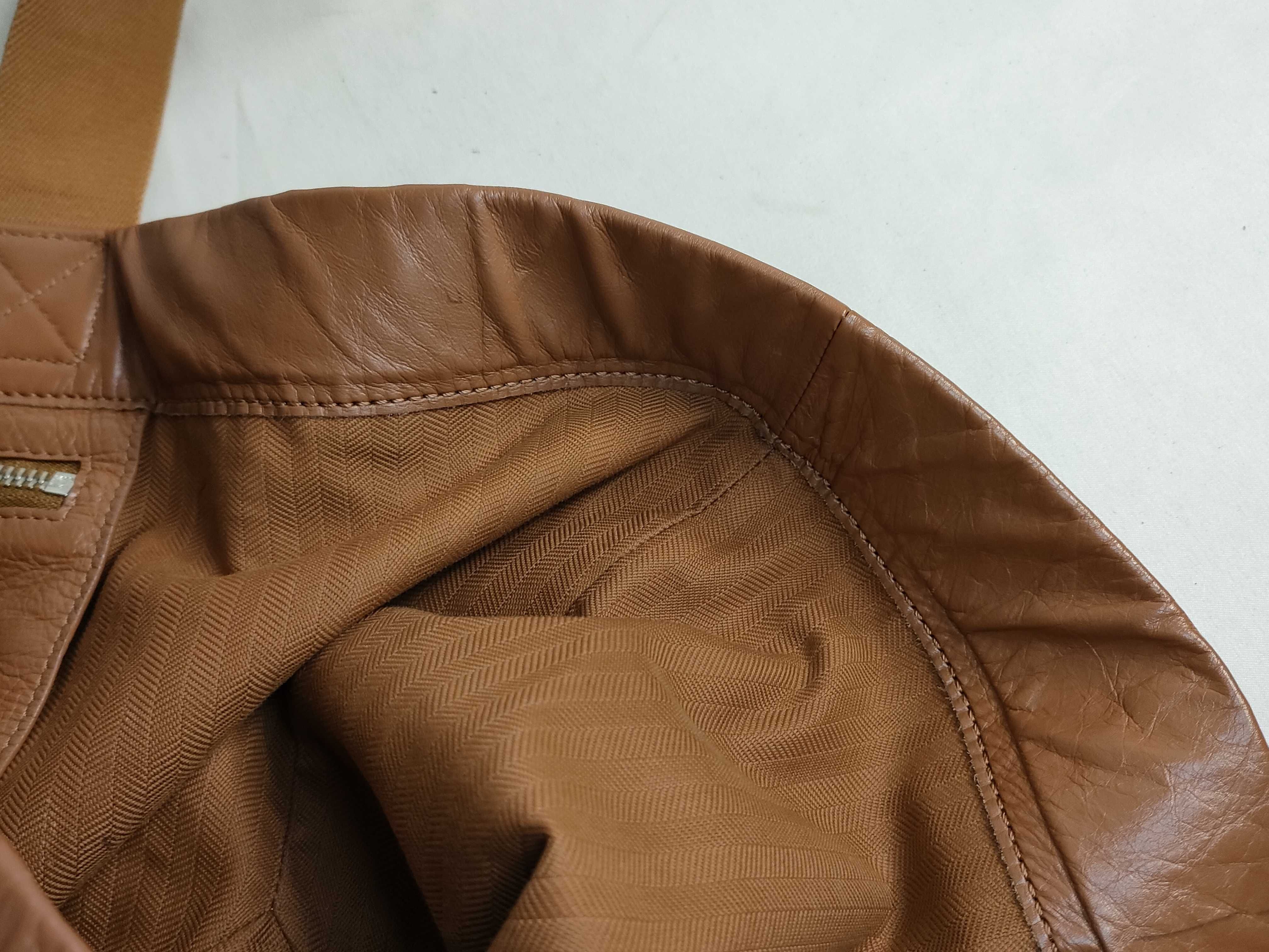 Fold Shopper Leather Tote Bag, Brown Tote Bag — view 8
