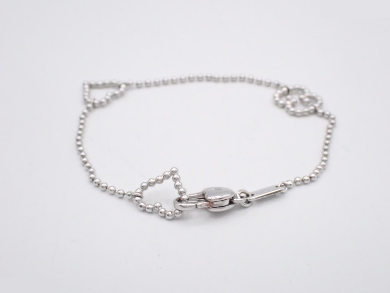 Heart-shaped ball chain, sterling silver (925), 3.4g, wrist circumference approx. 16cm — view 2