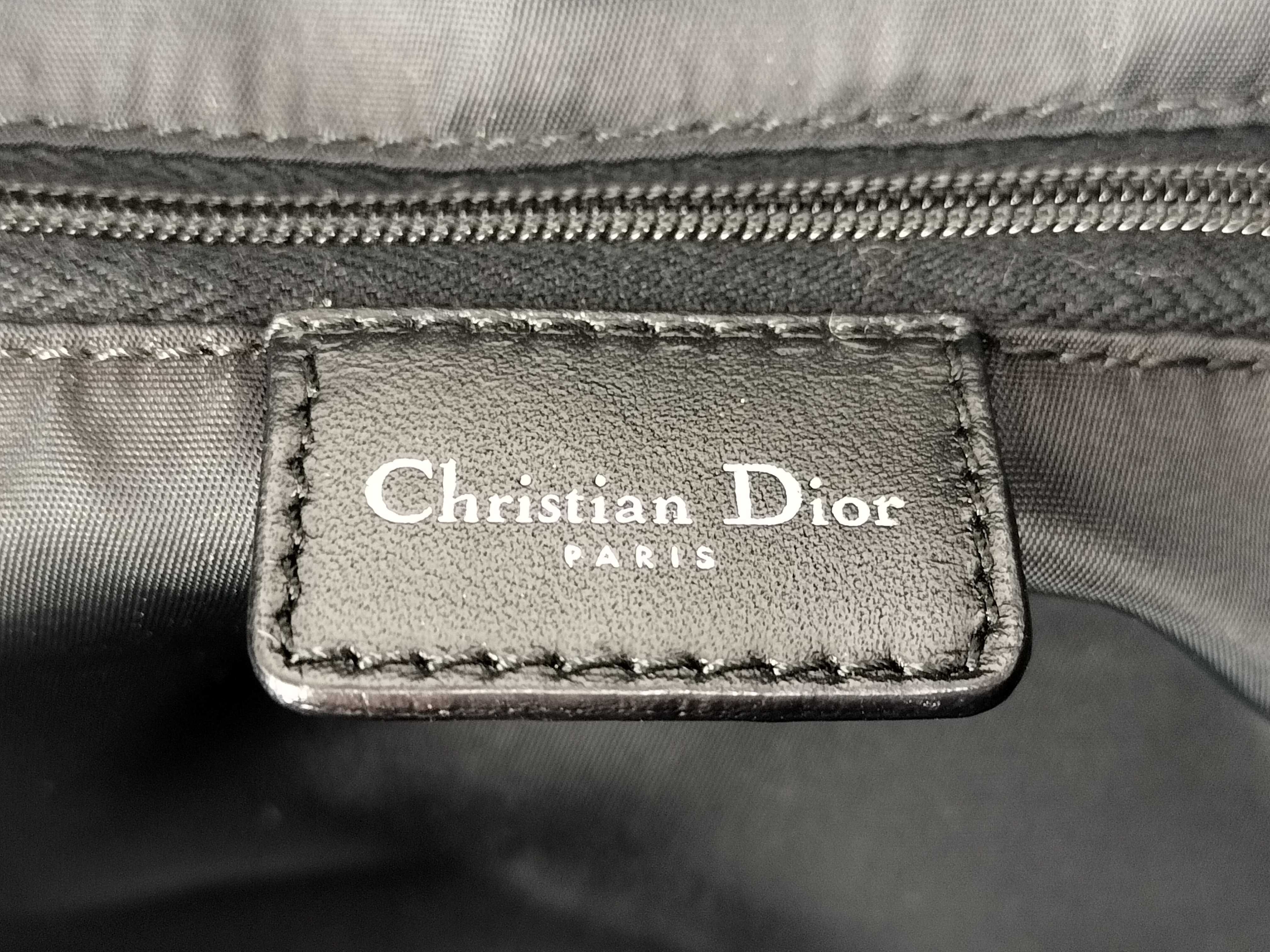 Trotter Christian Dior Trotter Canvas x Leather Handbag Black Handbag — view 12