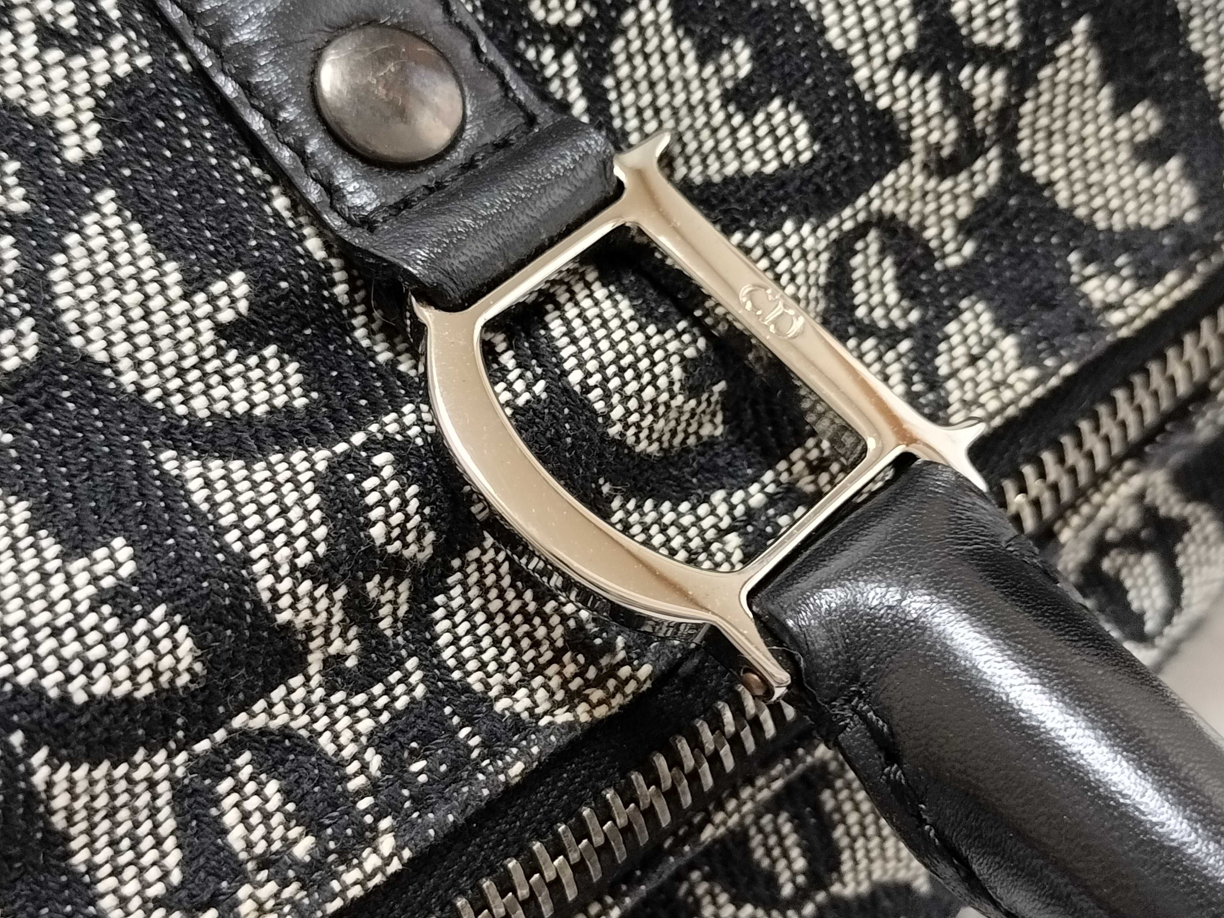 Trotter Christian Dior Trotter Canvas x Leather Handbag Black Handbag — view 5