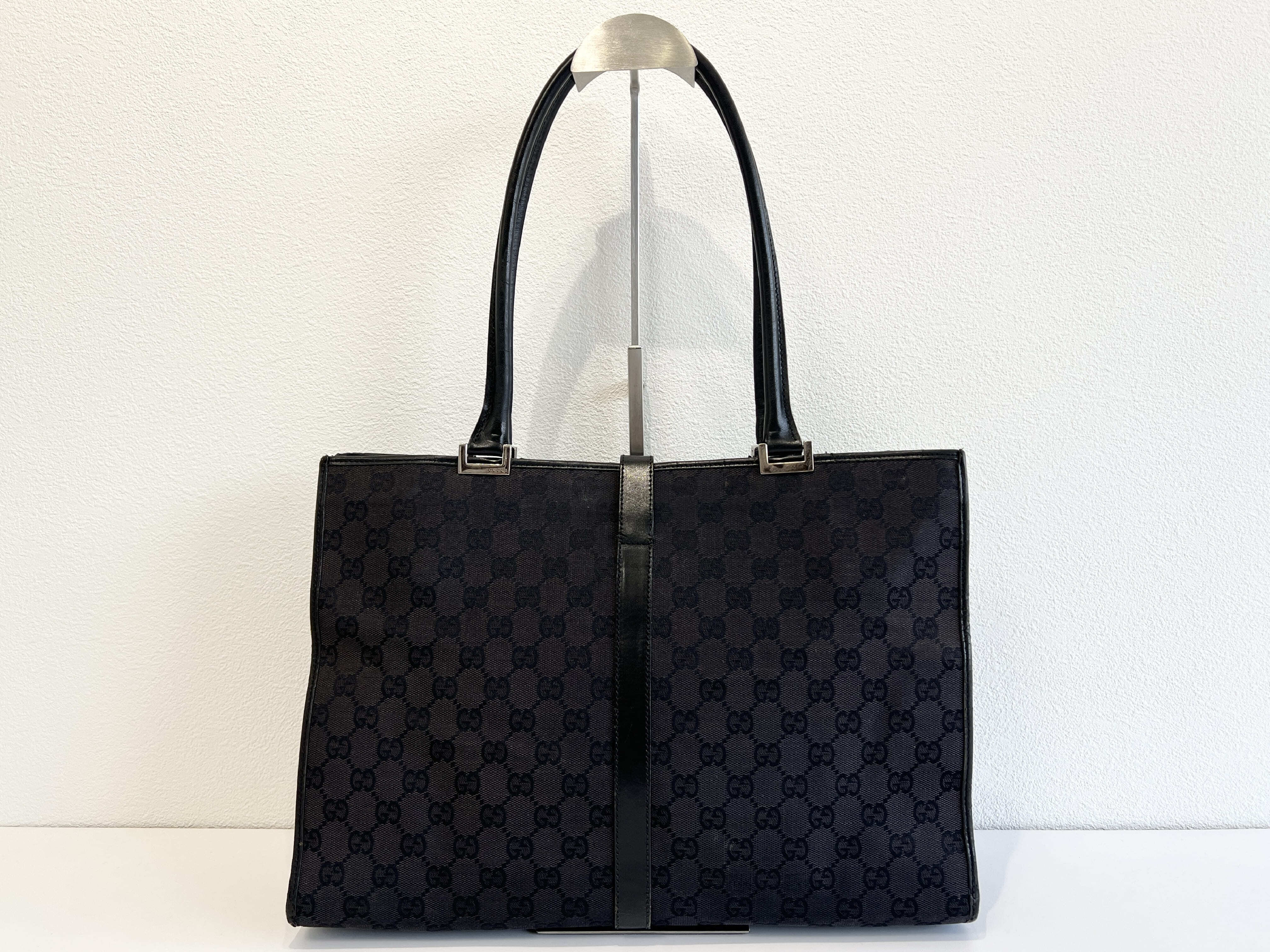 Jackie GG Leather Canvas Handbag Tote Bag — view 2