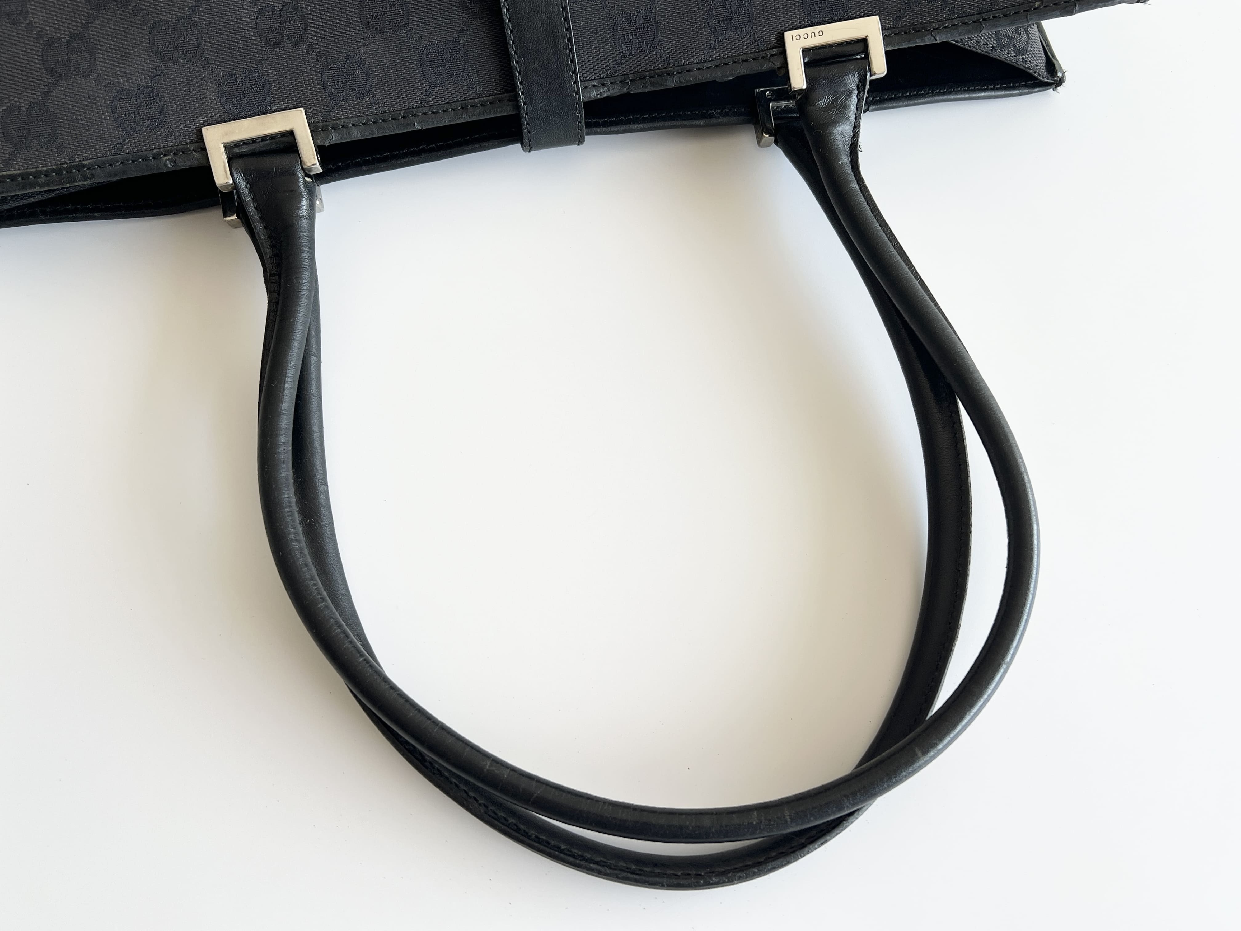 Jackie GG Leather Canvas Handbag Tote Bag — view 4