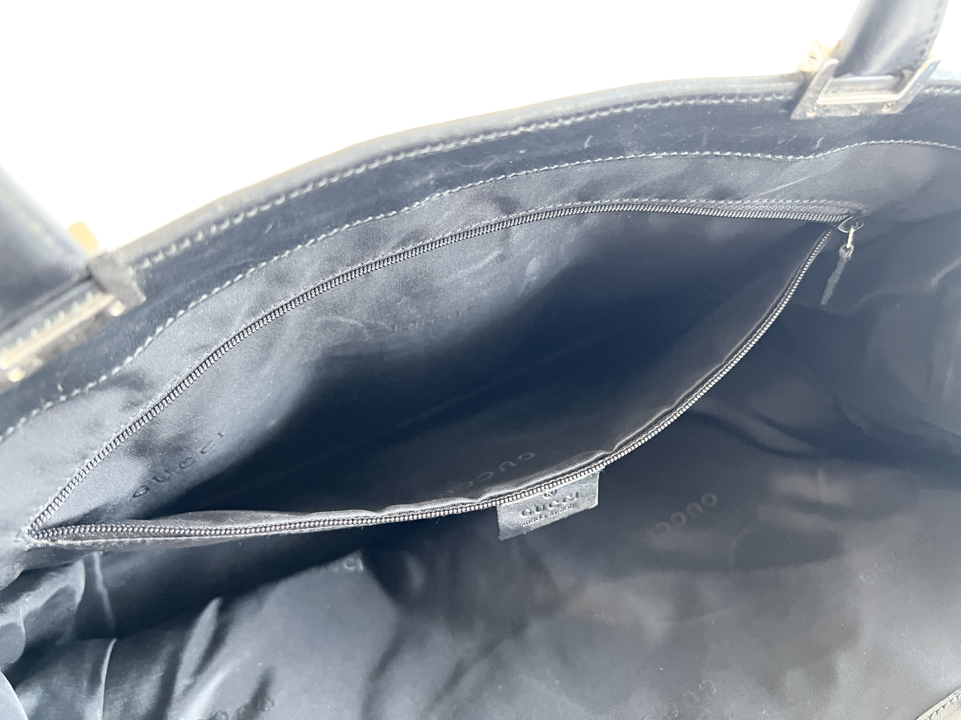 Jackie GG Leather Canvas Handbag Tote Bag — view 9