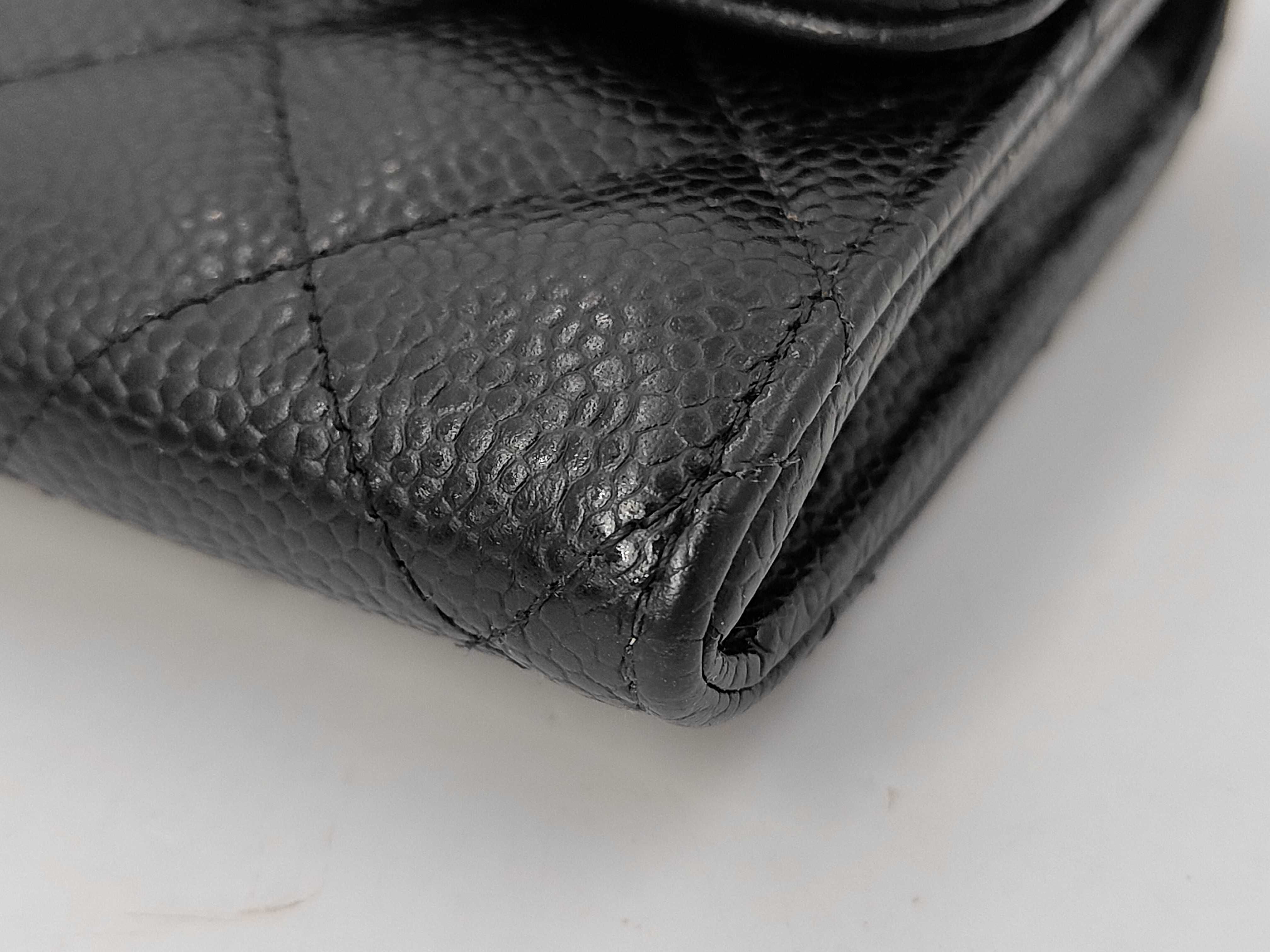 Matelassé Caviar Leather Wallet with Coco Mark — view 3