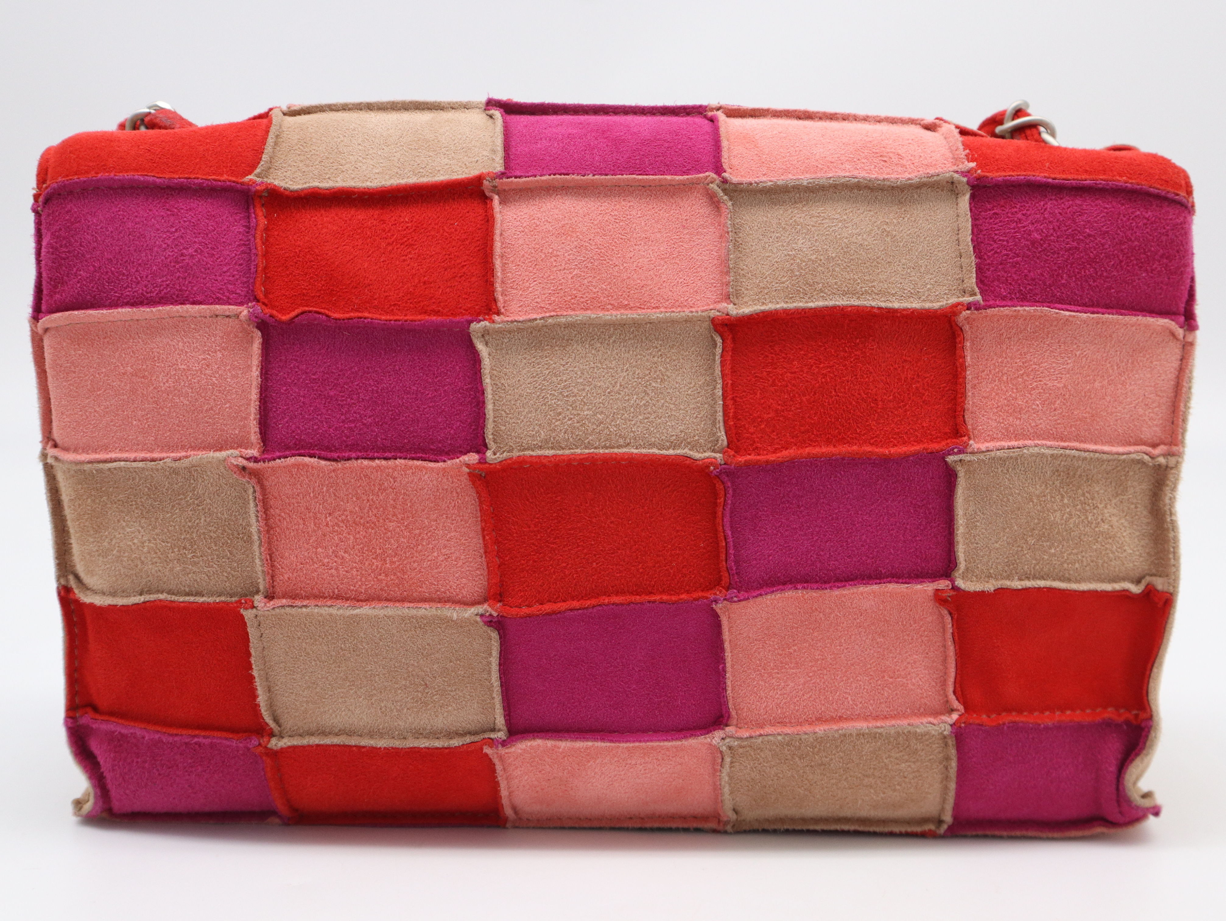 2.55 Patchwork Suede Shoulder Bag, Silver Hardware, Seal, Card, 5806007, with Guarantee Card and Dust Bag. — view 2