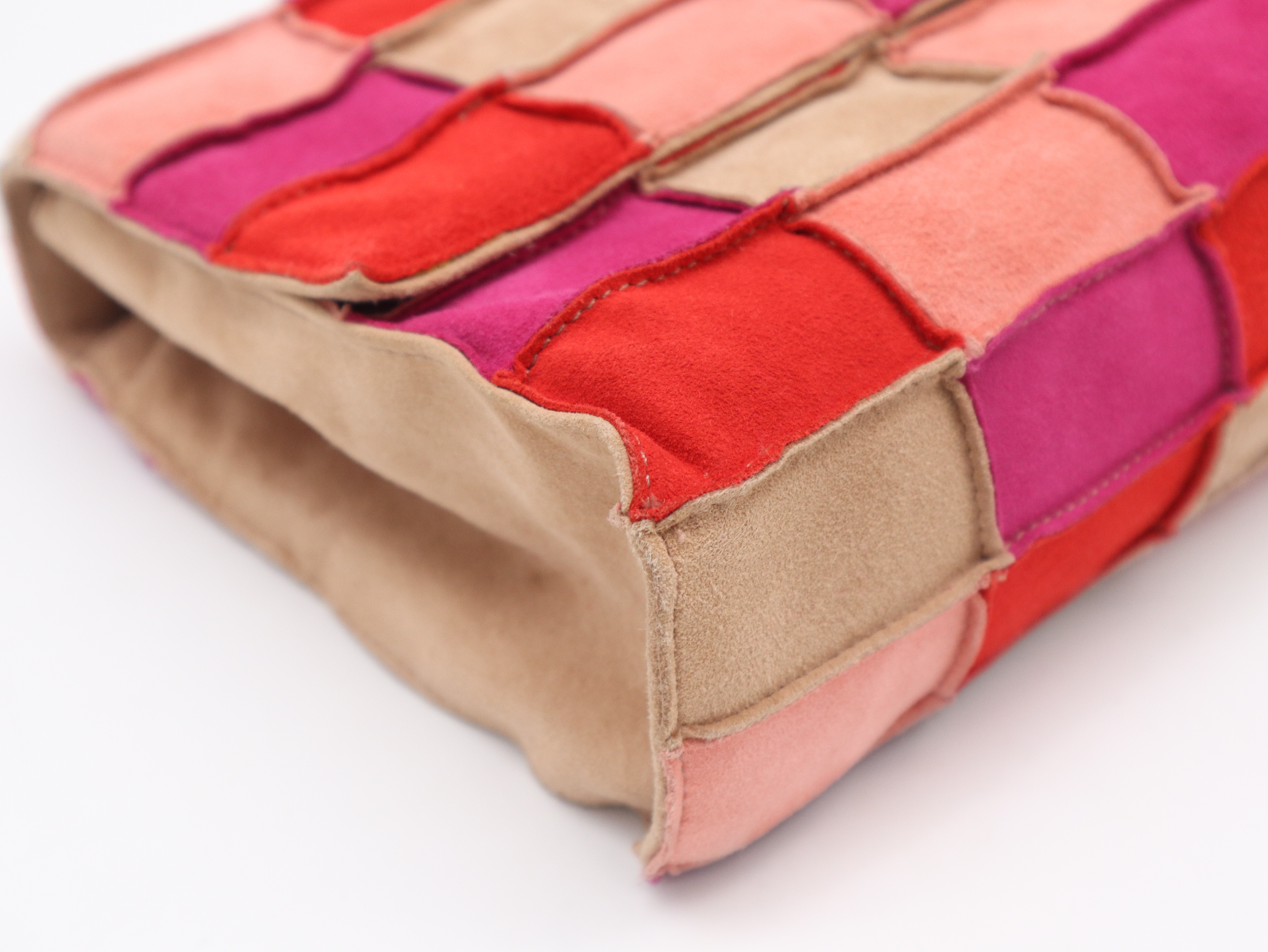 2.55 Patchwork Suede Shoulder Bag, Silver Hardware, Seal, Card, 5806007, with Guarantee Card and Dust Bag. — view 7