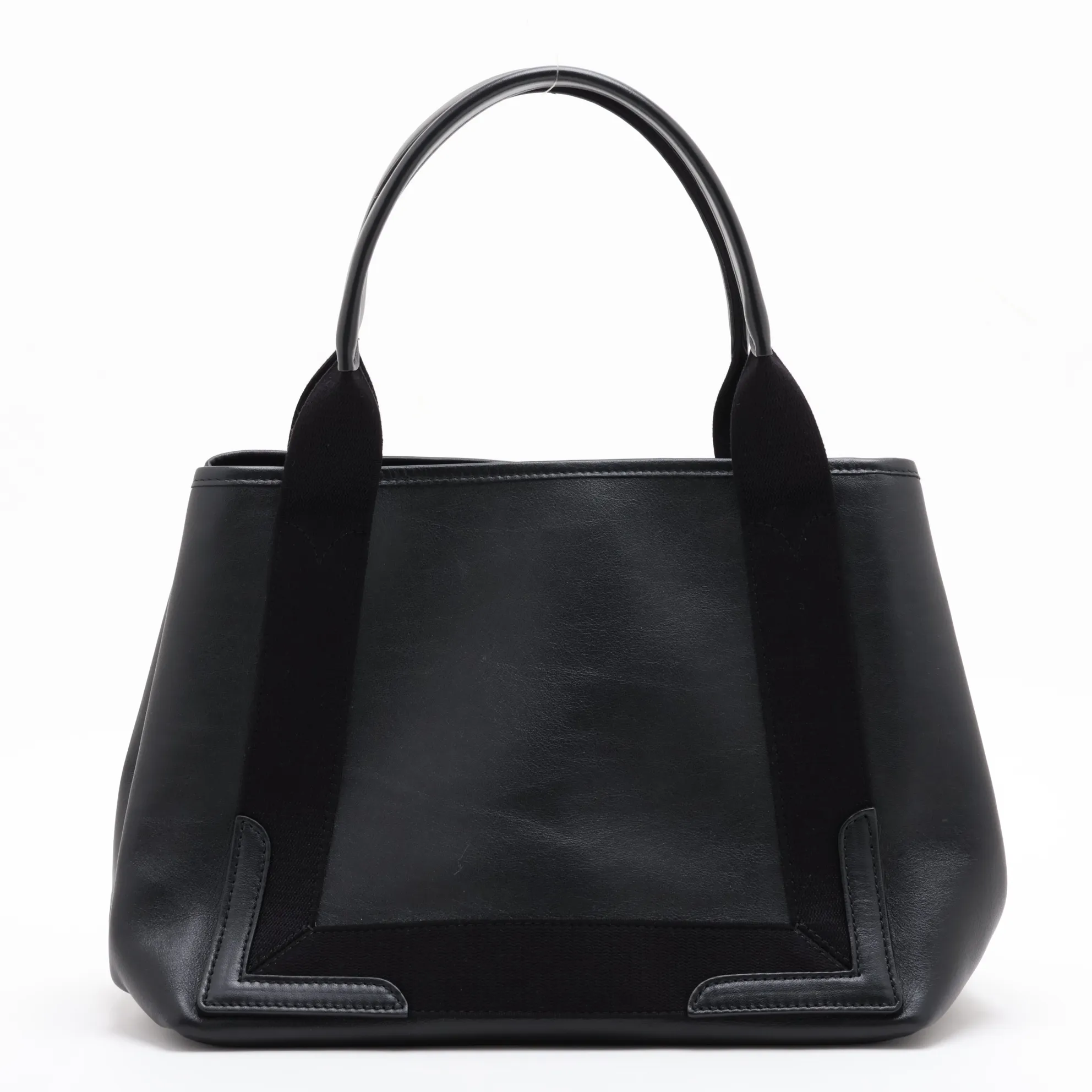 Navy Cabas Leather Handbag, Black, 339933 — view 2