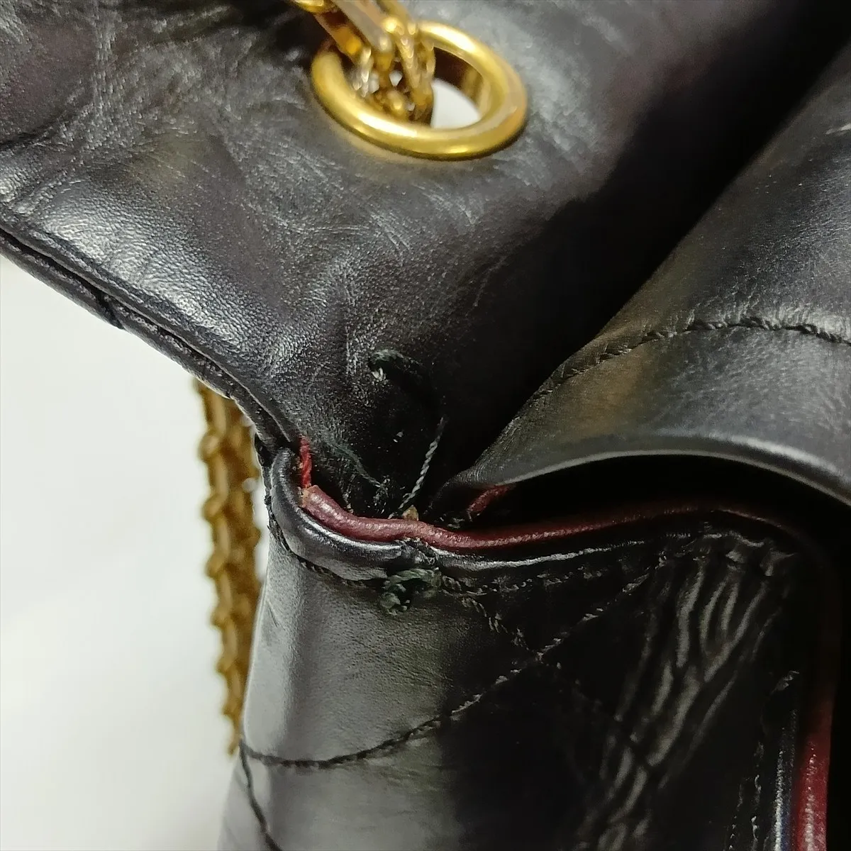 Matelassé 2.55 Maxi Vintage Calf Double Flap Double Chain Bag, Black with Gold Hardware, A37590 — view 14
