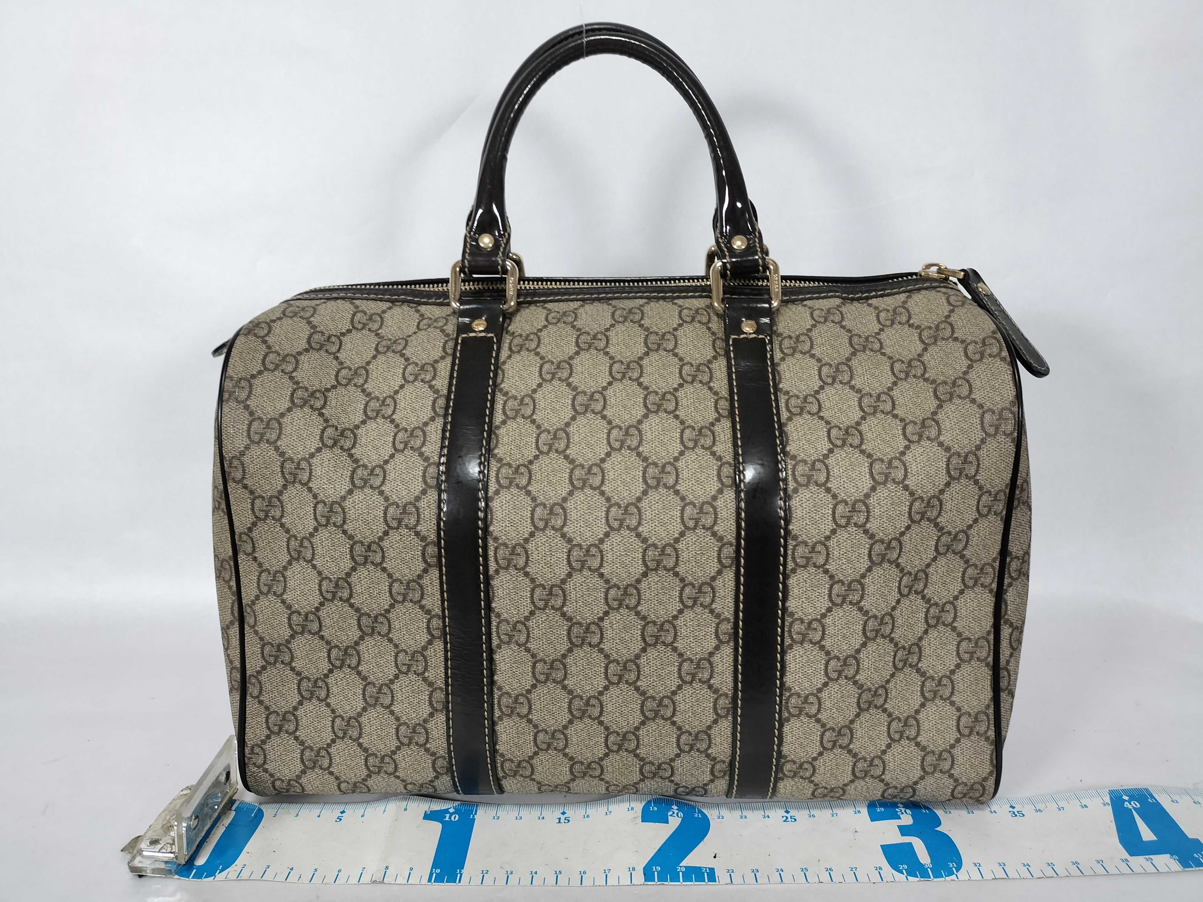 GG Logo PVC Leather Trimming Boston Tote Bag — view 2